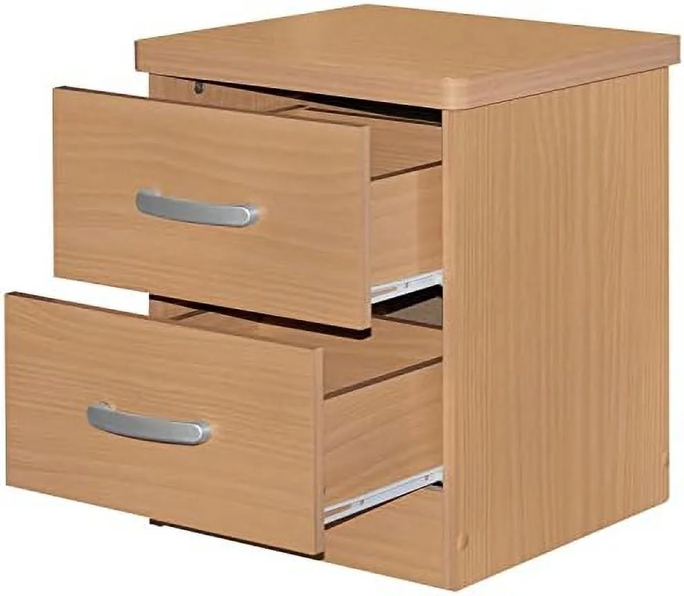 CKPFVY Cindy Faux Wood 2 Drawer Nightstand in Mahogany