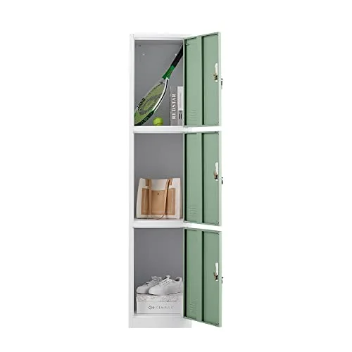 WTRAVEL Locker Steel Storage Cabinet, 6-Tier Storage Locker for Gym School Office, Metal Storage Lockers for Employees with Keys (6 Tiers, Sky-Blue)