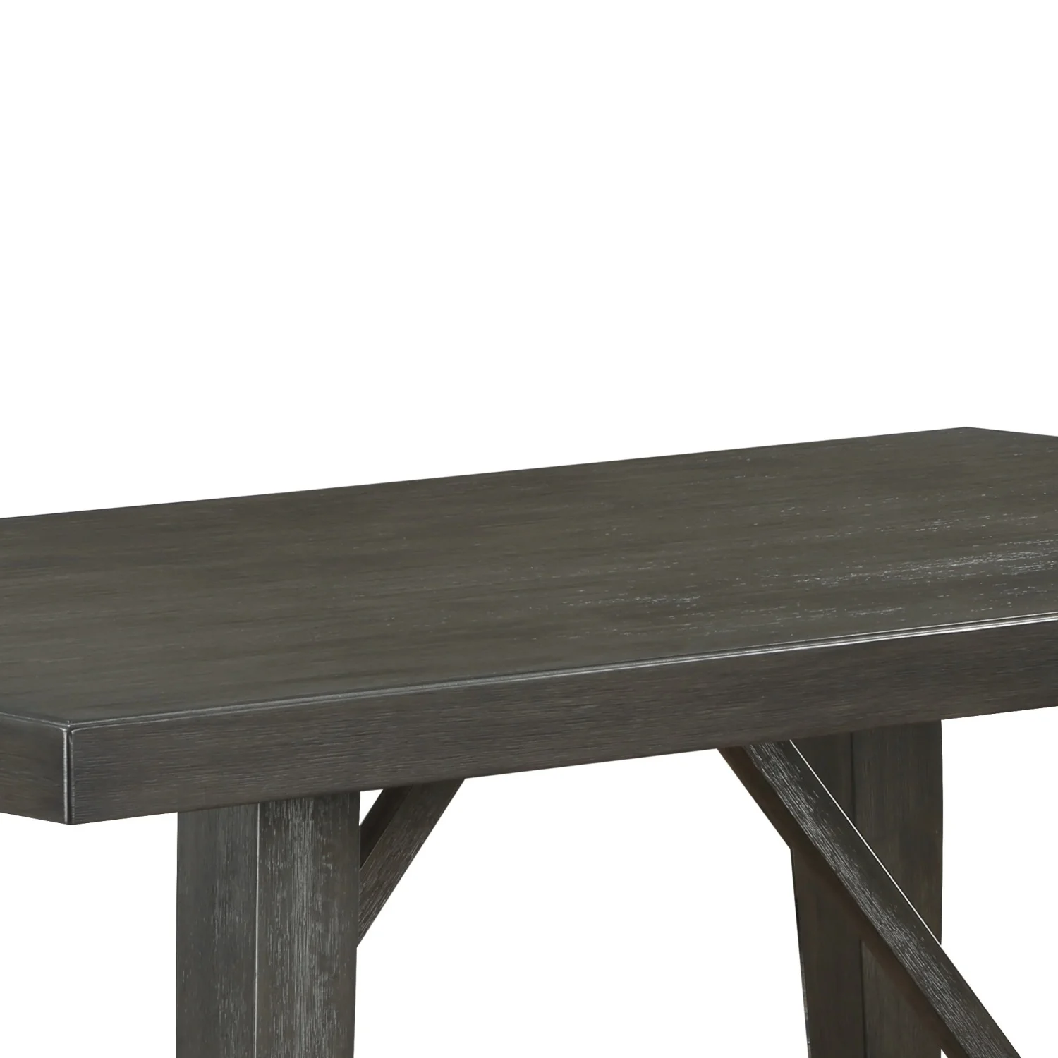 Transitional Farmhouse Charm Dark Finish Solid Wood Dining Table with Counter Height Rectangular Design - 1pc Gray Wooden Dining Room Furniture