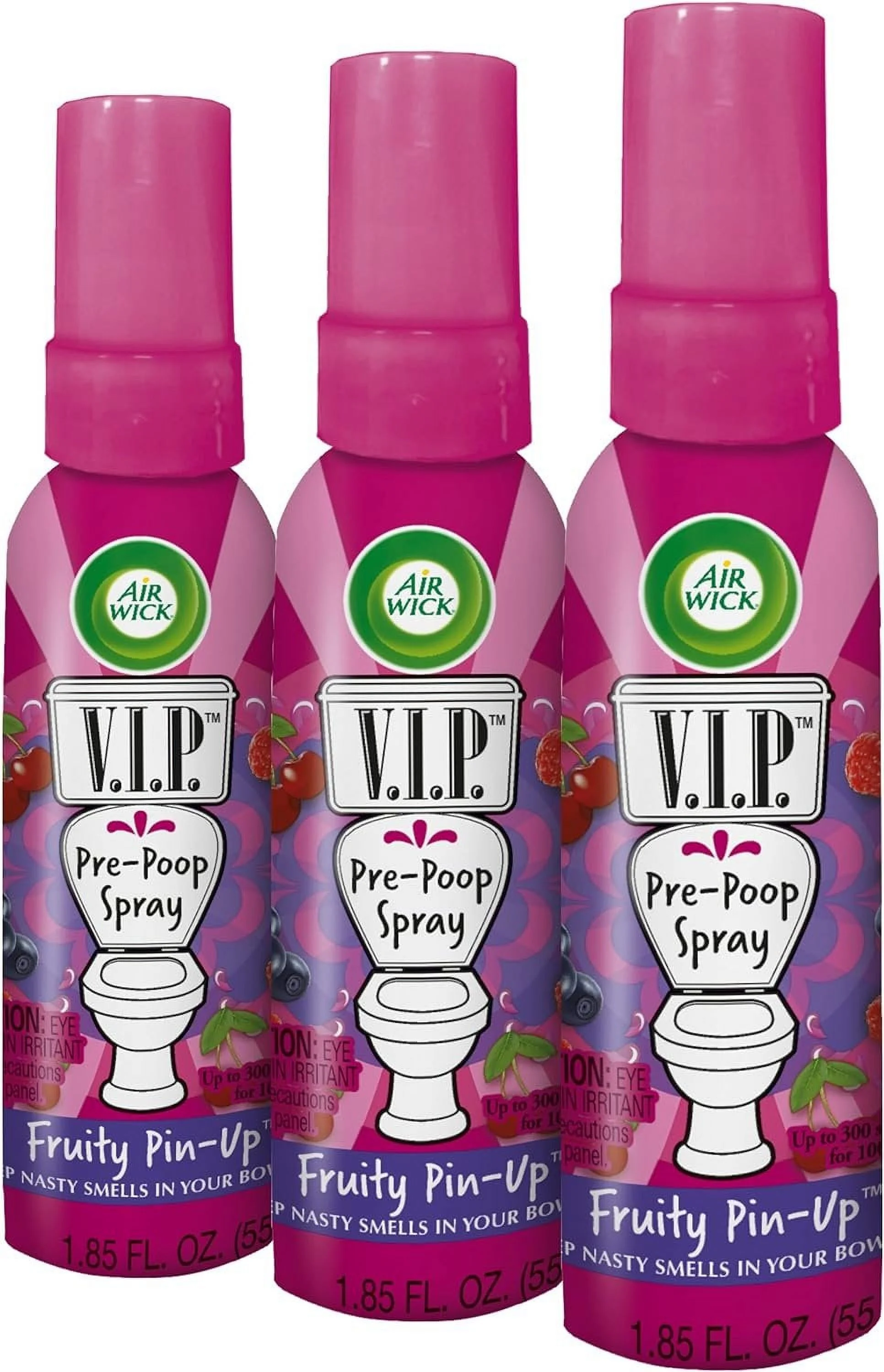 Air Wick V.I.Poo Toilet Perfume Fruity Pin-Up 1.9 Oz. Pack of 3