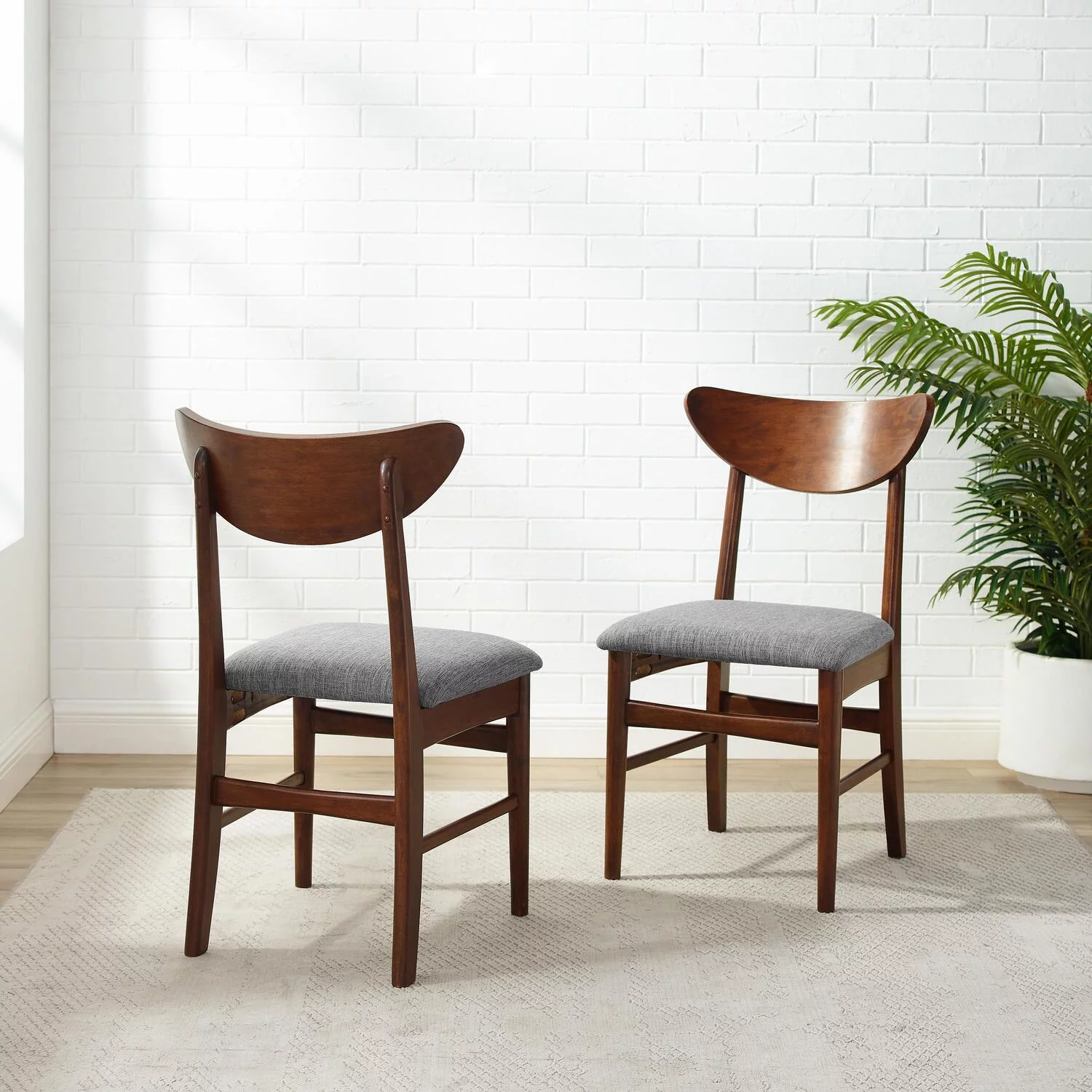 Maykoosh Artisanal Artistry 2Pc Wood Dining Chairs W/Upholstered Seat Mahogany - 2 Wood Back Chairs