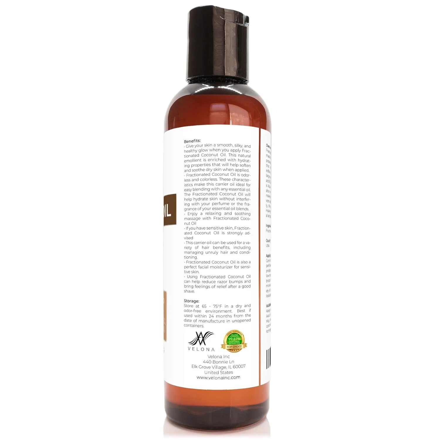 Coconut Oil 4 Oz | 100% Pure And Natural Oil | Fractionated, Ultra Refined | Skin, Face, Body, Hair Care | Use Today - Enjoy Results