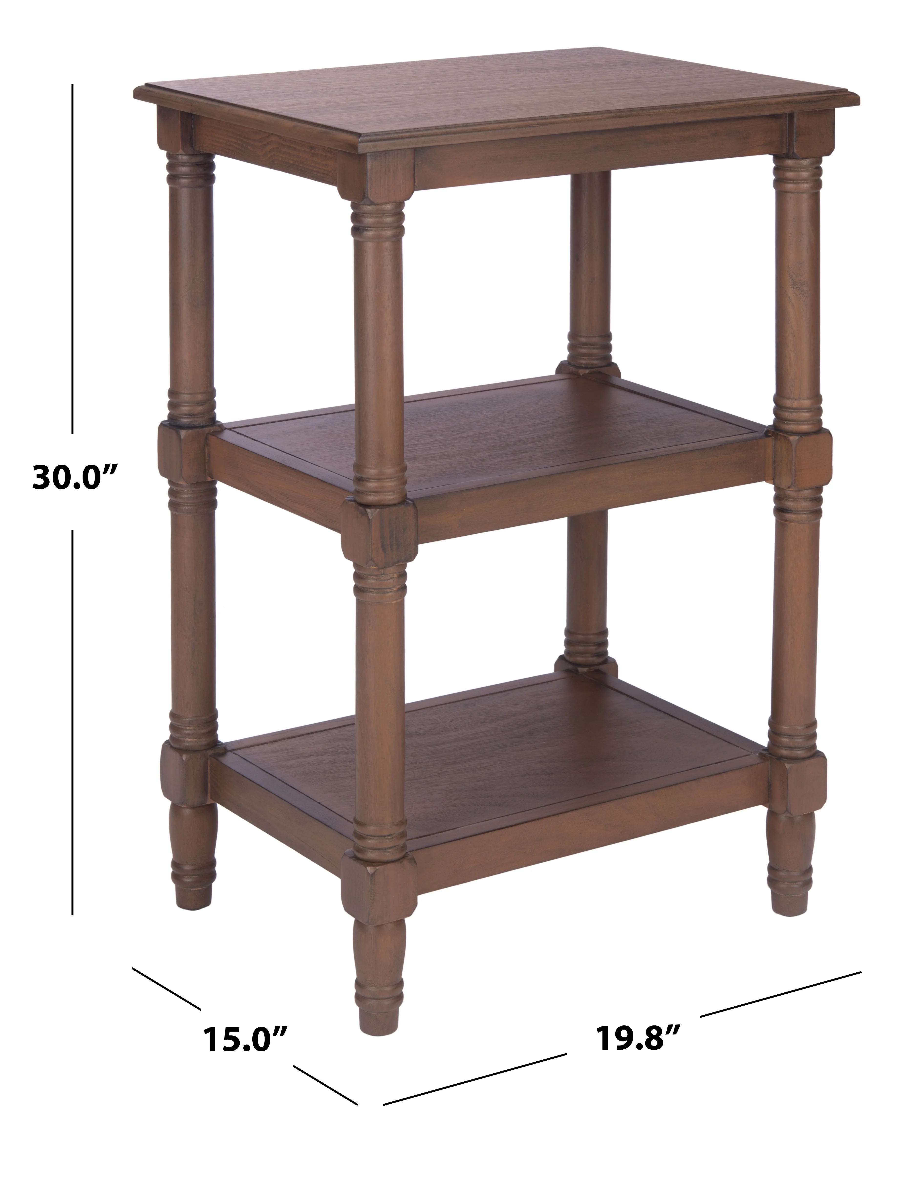 SAFAVIEH Cassie Amish Style Brown Rectangle Wood End Table (19.8 in. W x 15 in. D x 30 in. H)