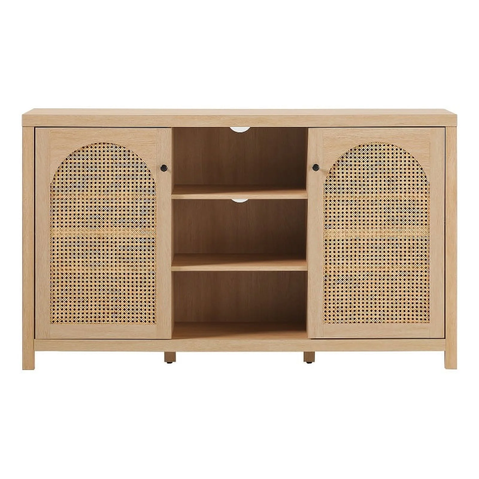 Pemberly Row Modern Arched Rattan 2-Door Wood Sideboard 58