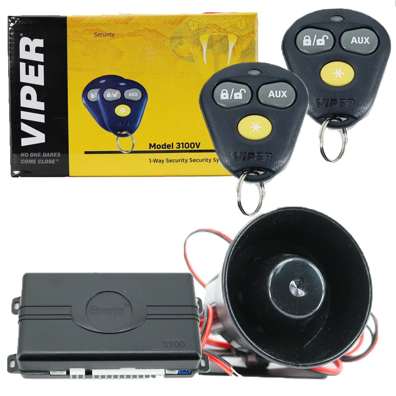 Viper 3100V 1-Way Security System Keyless Entry Car Alarm System NEW Bundle