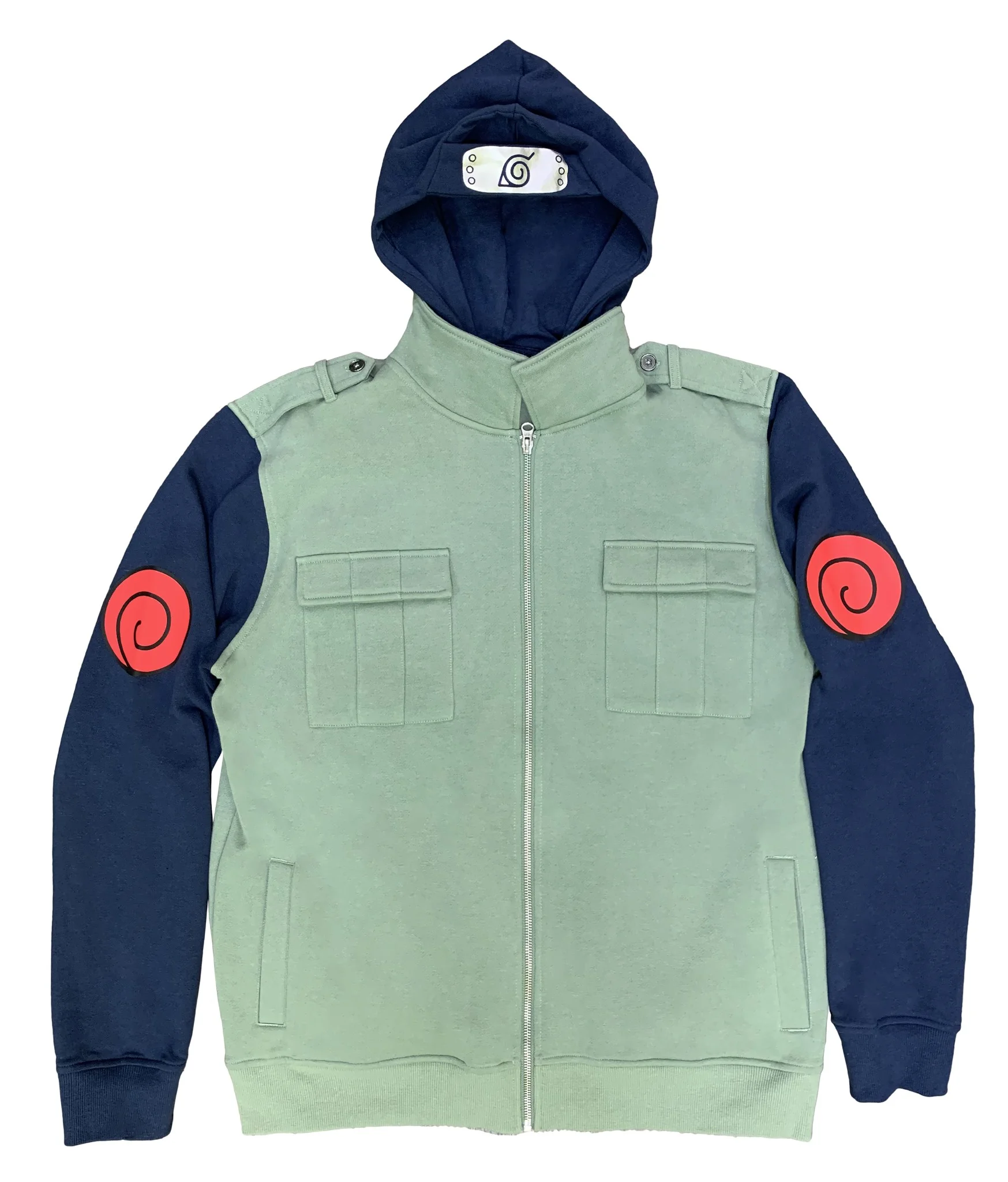 Naruto Shippuden Kakashi Hatake Cosplay Military Style Hoodie With Headband L