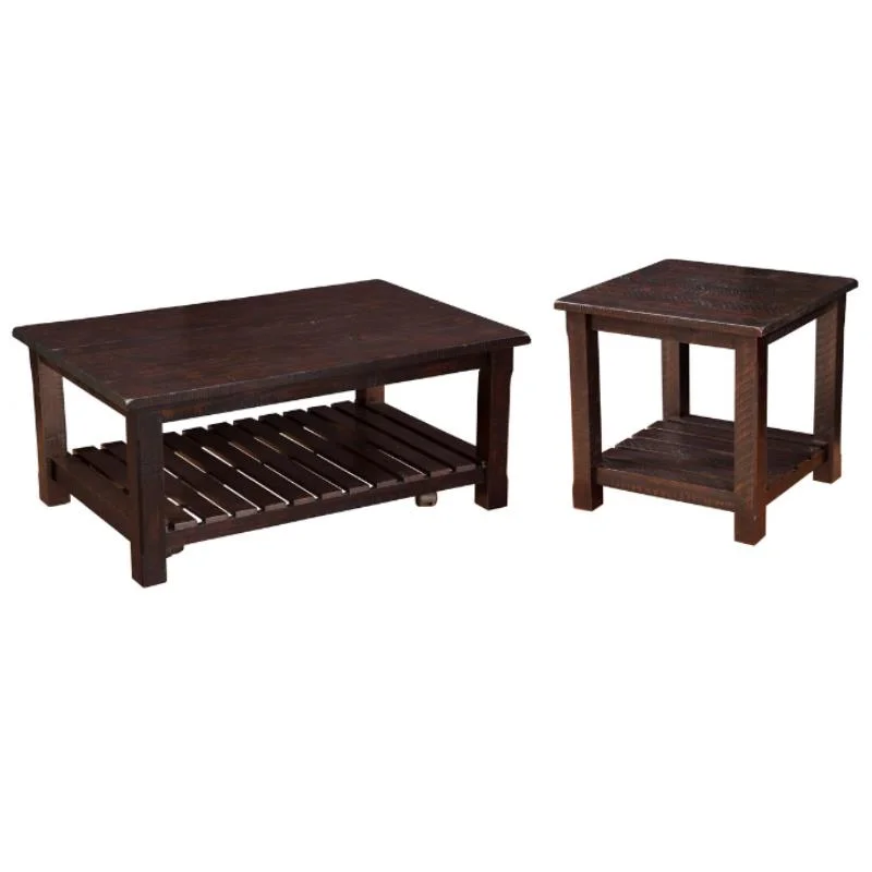 Home Square 2-Piece Set with Coffee Table & End Table in Espresso