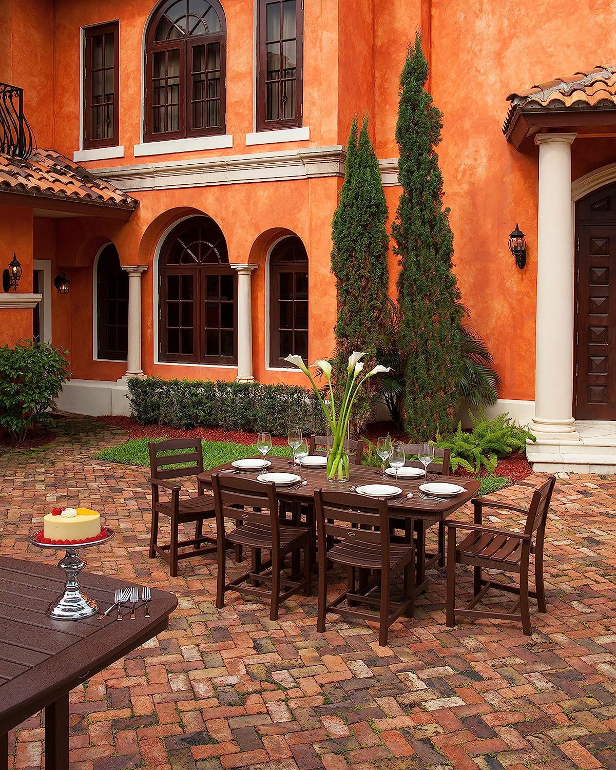 POLYWOOD La Casa Cafe 7-Piece Dining Set in Black