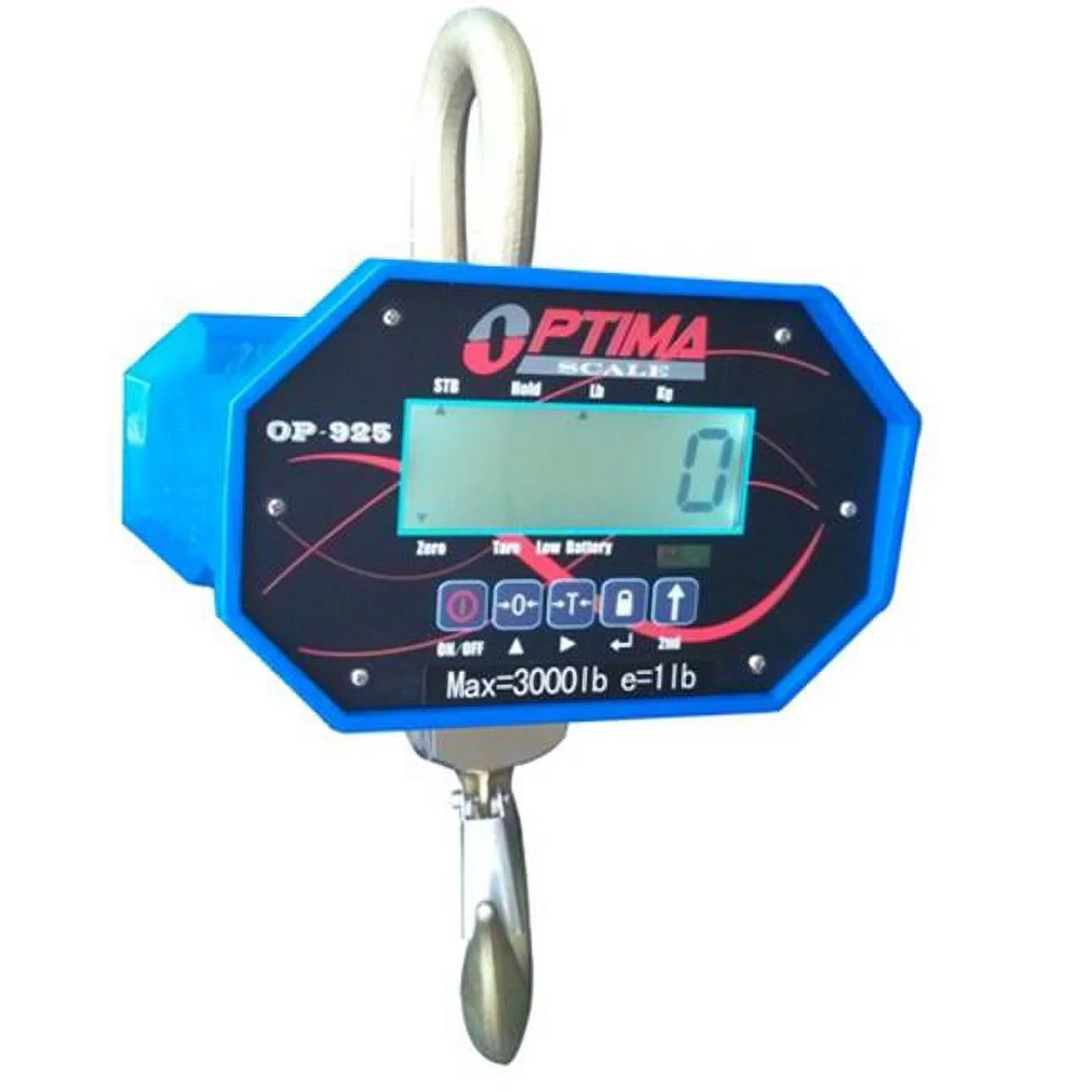 Optima Scales OP-925B-6000 Heavy-Duty Crane Scale - 6000 lbs x 2 lb. LCD Display