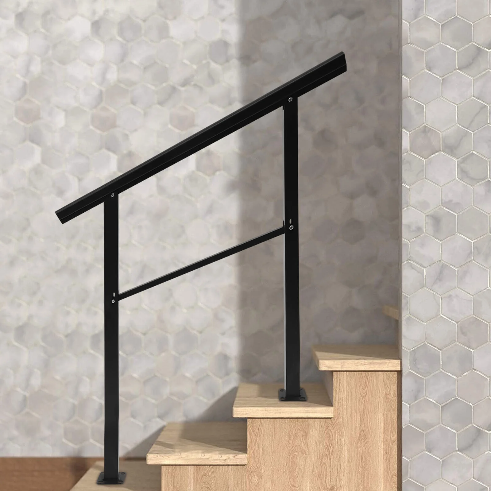 ZhdnBhnos Handrail for 1-2 Step Outdoor Stair Railing Safty Transitional Hand Rail 36in/44in Grab Bar