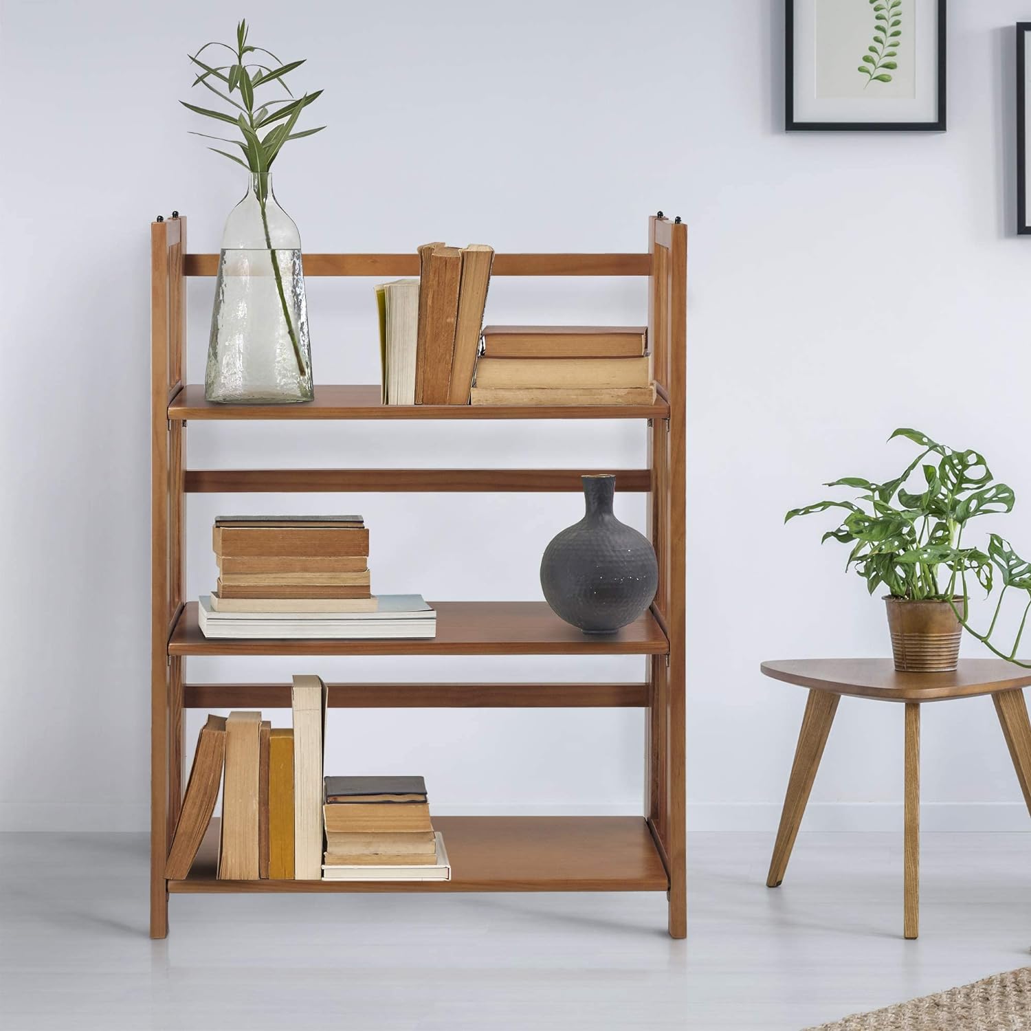 3 Shelf Folding Stackable Bookcase, 27.5