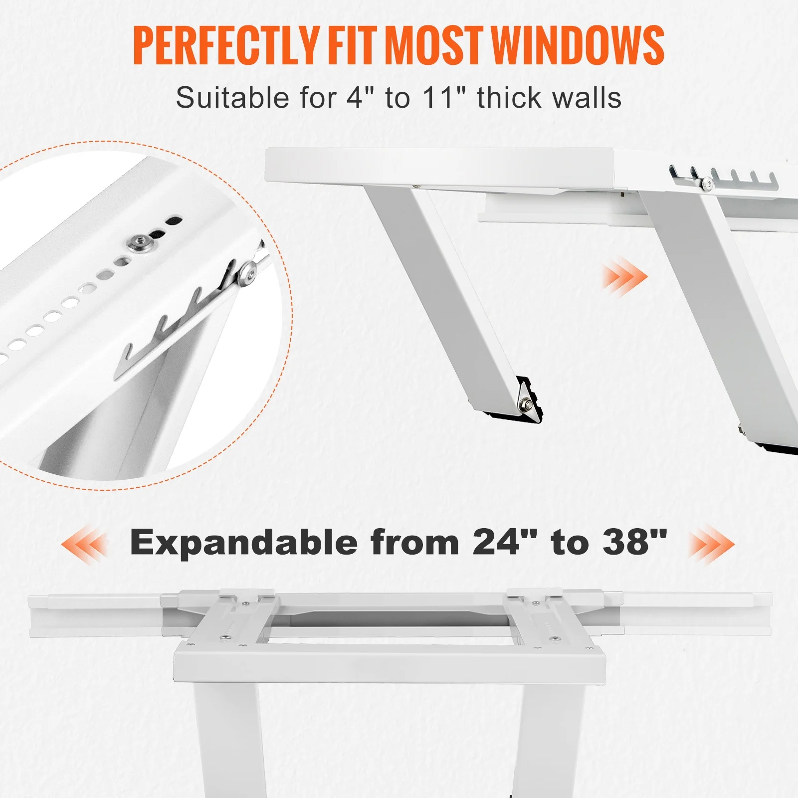 SKYSHALO Max 220 lbs Air Conditioner Support Bracket Load Capacity Heavy Duty Steel Construction Window AC Support No Drilling Easy Installation