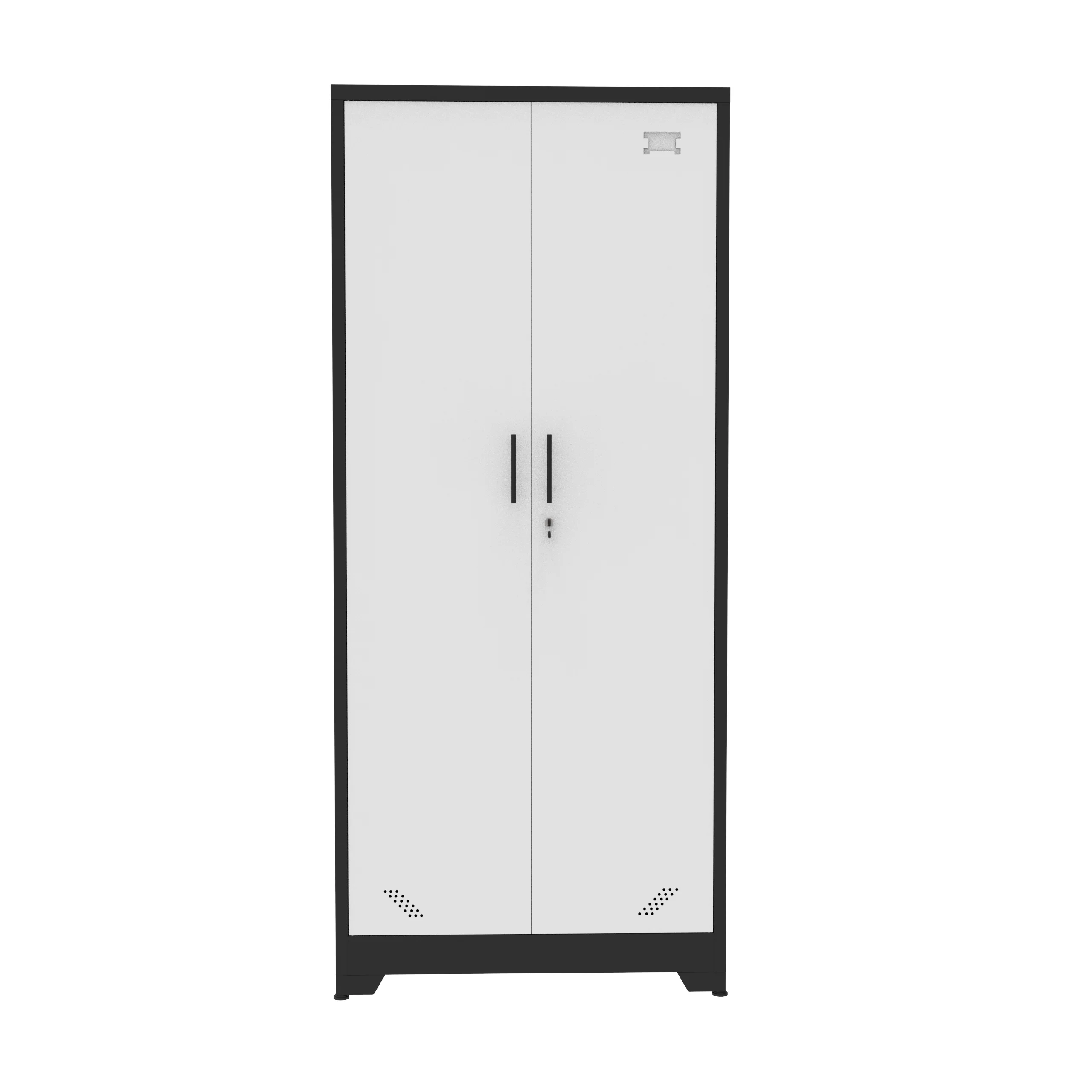 72.8 in. H Metal Garage Storage Cabinet File Tool Organizer Cabinets with Lockable Doors and Adjustable Shelves, Black & White