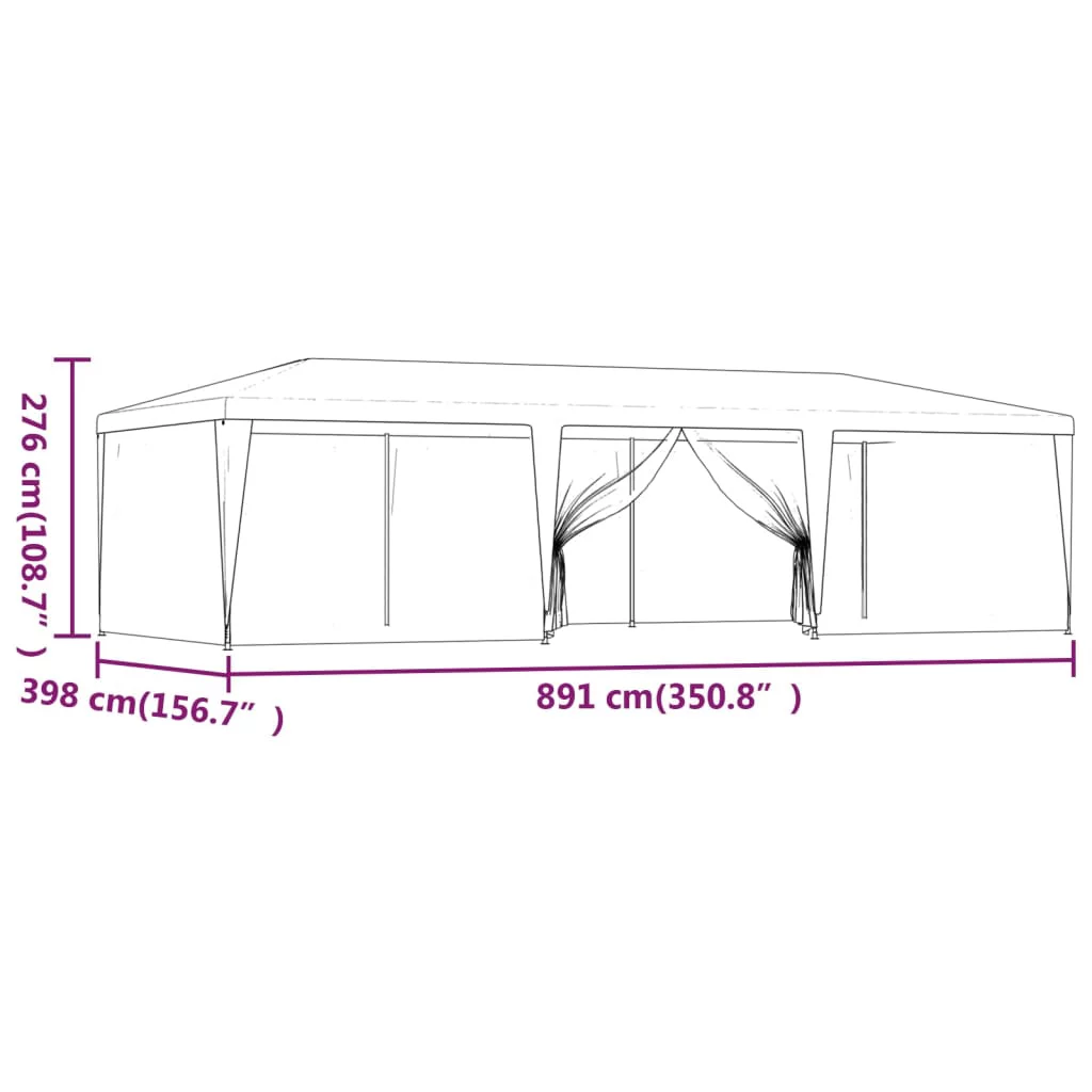Andoer parcel,Patio Canopy With 8 Mesh Tent Tent Shelter Iron Frame Party Tent Iron Frame Bbqs Shelter Iron Canopy Mesh Sidewalls Festival Canopies Hdpe Pop- Tent Sun X 13.1' With