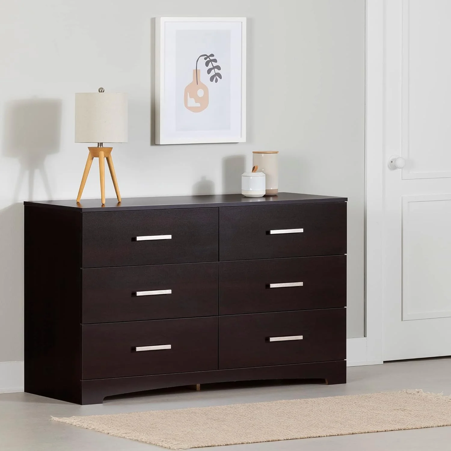 Gramercy 6-Drawer Double Dresser, Chocolate