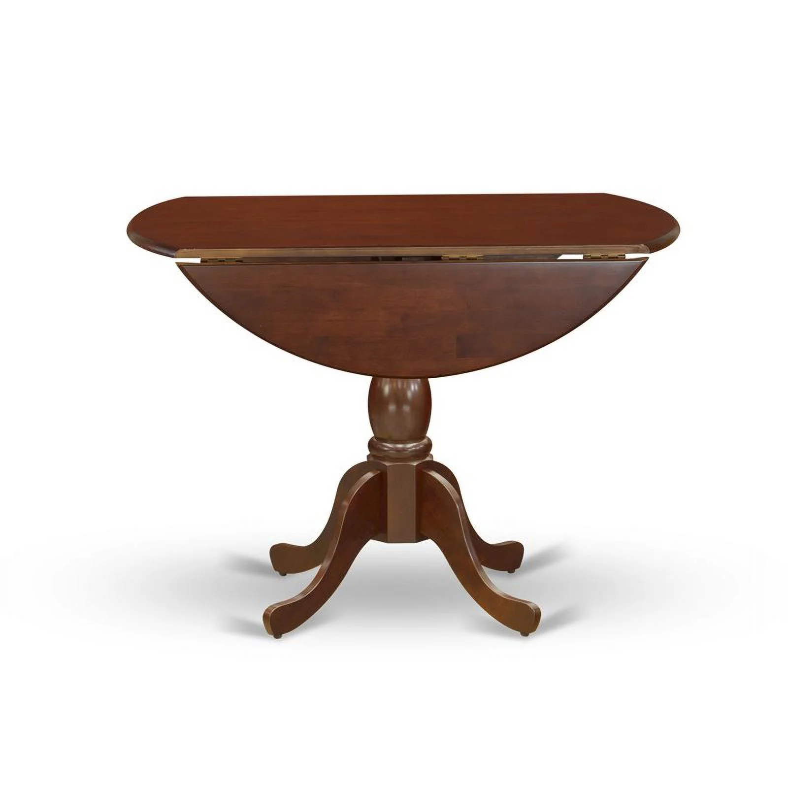East West Furniture Dublin Wood Dining Table with Pedestal Legs in Mahogany