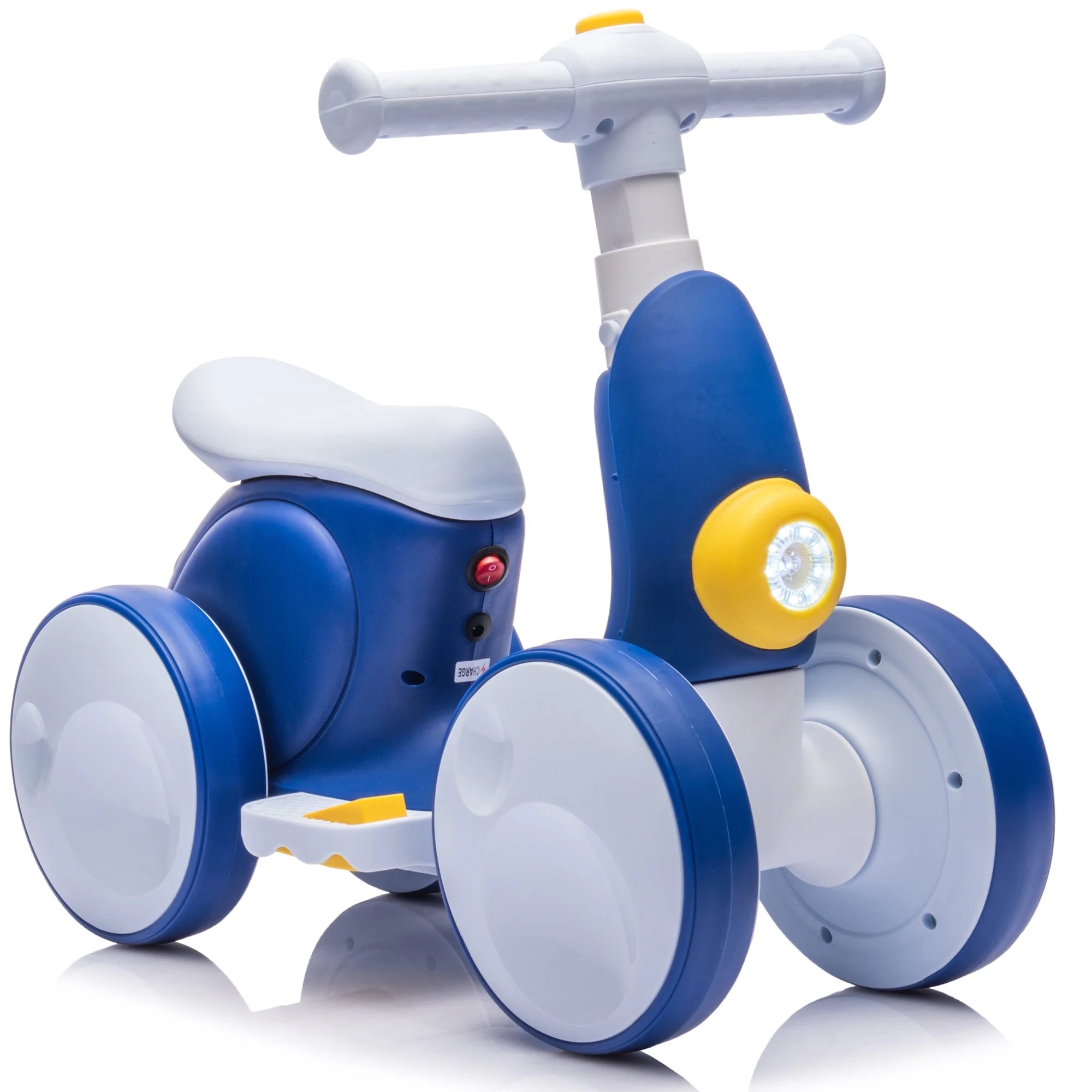 Toddler Car 6V Ride On Toys, Electric Vehicles for Boys & Girls 1 2 3 Years Gift with Remote Control, Bubble Function, LED Headlights, Music, Pedal, Horn - Navy blue