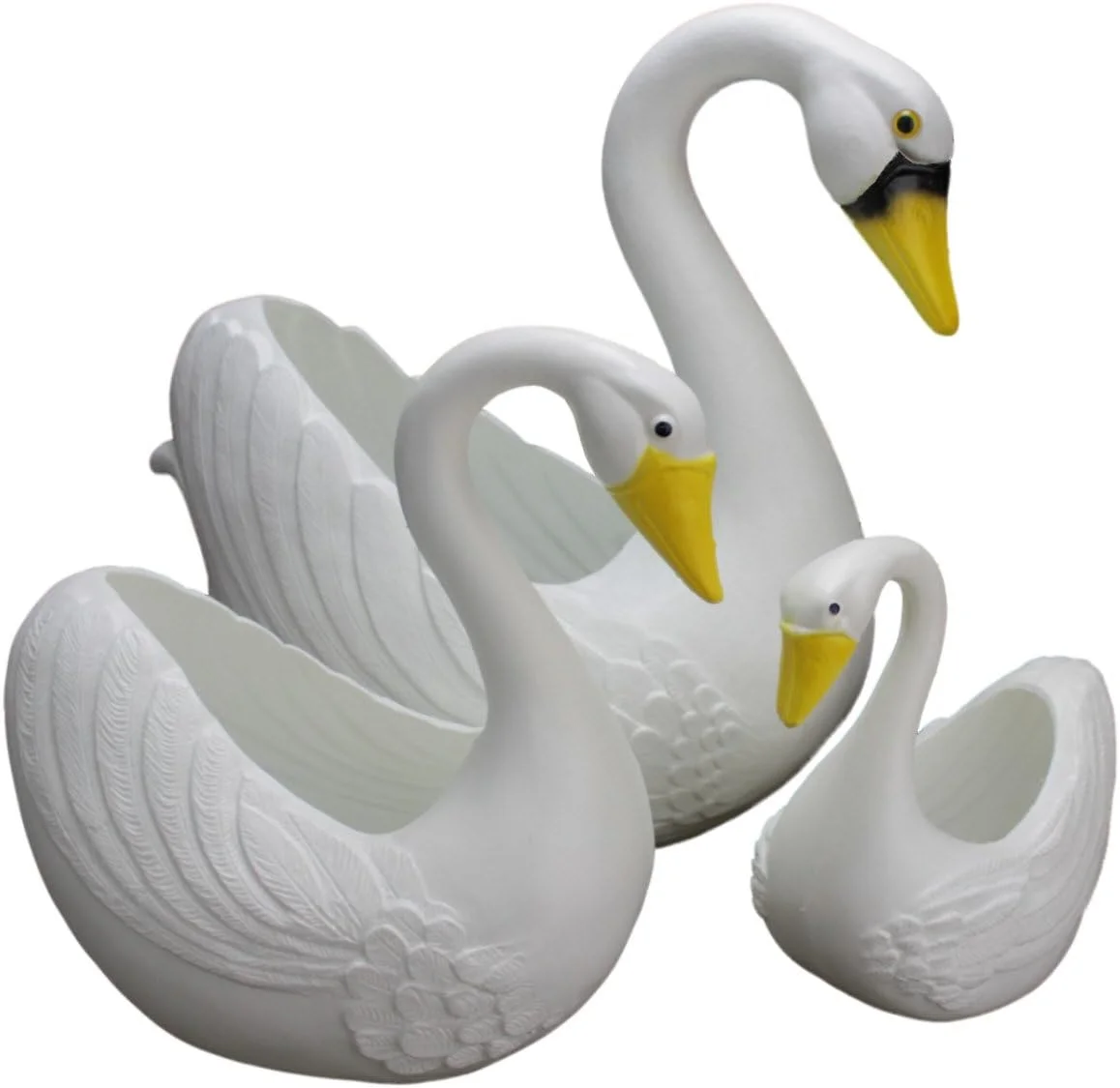 White Swan Planter 3 Piece Set: Classic Products Yard Decorations - Made In The USA!