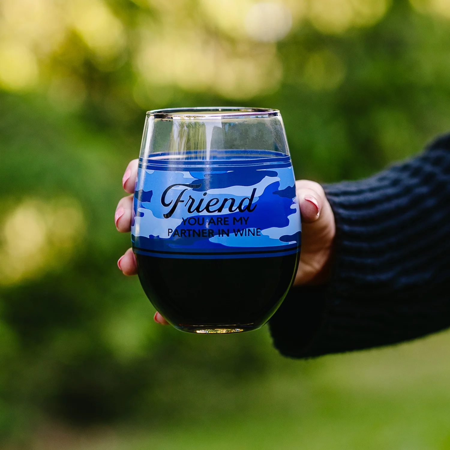 Friend - 18 oz Stemless Wine Glass