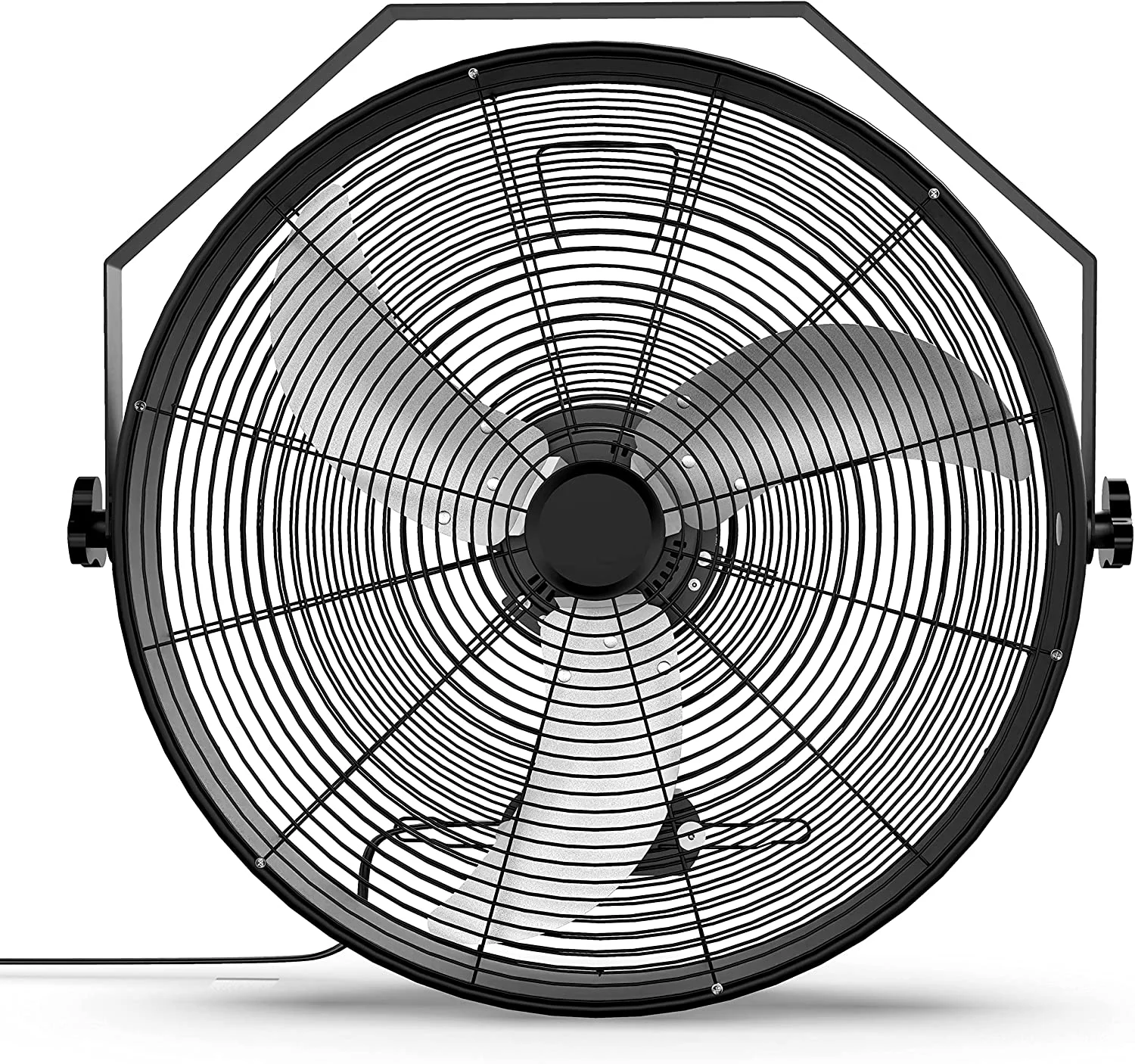 Simple Deluxe 18 inch High Velocity Wall Mount Fan with Rack, 3 Speed Industrial/Commercial Metal Ventilation Fan