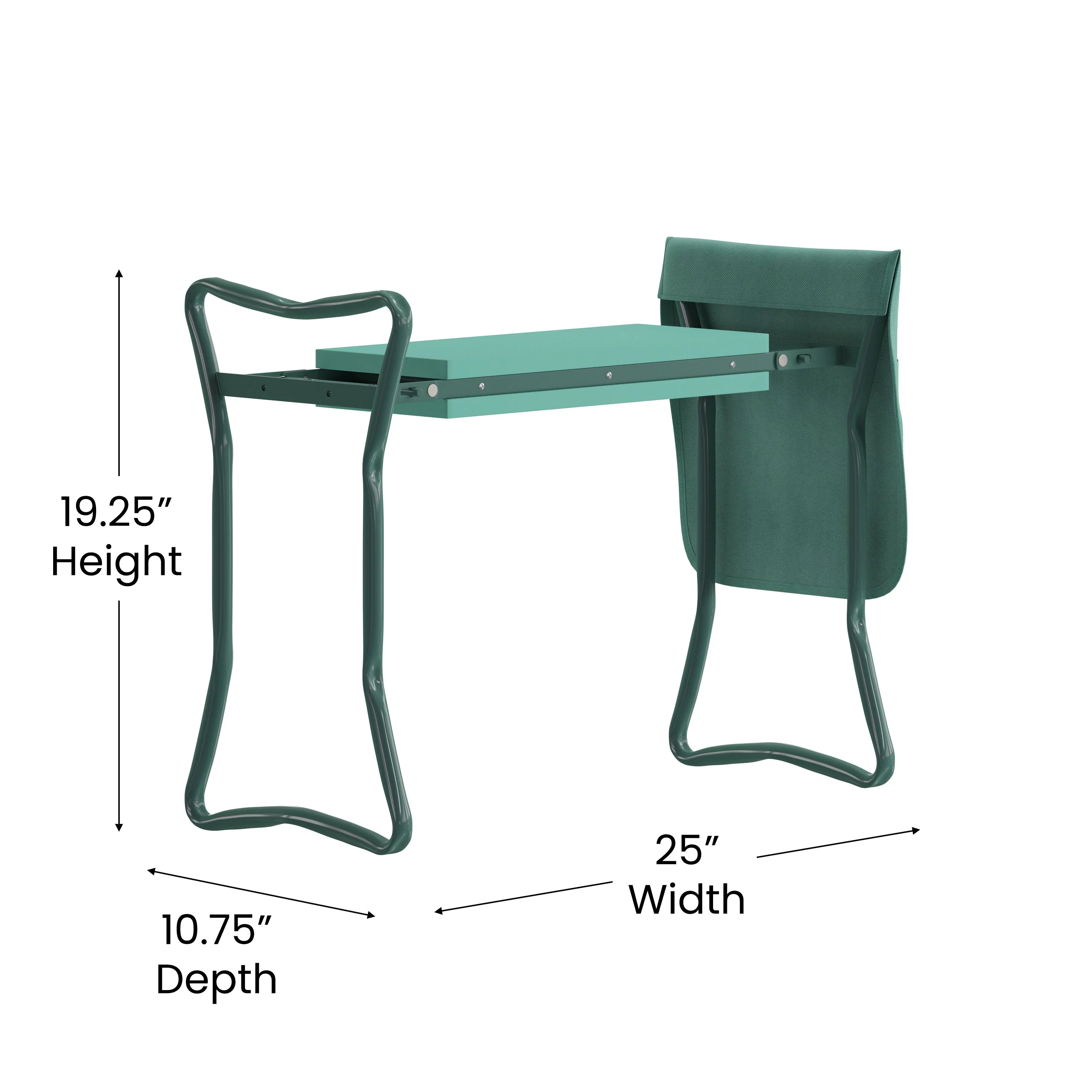 Flash Furniture Assisi Green Foldable Padded Garden Kneeler