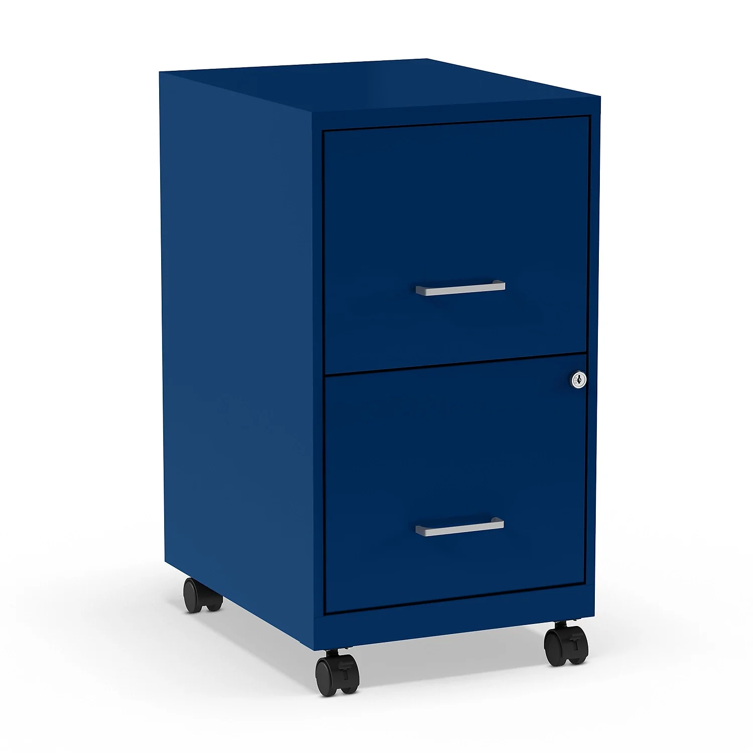 Staples 2-Drawer Light Duty Vertical File Cabinet Locking Letter Blue 18