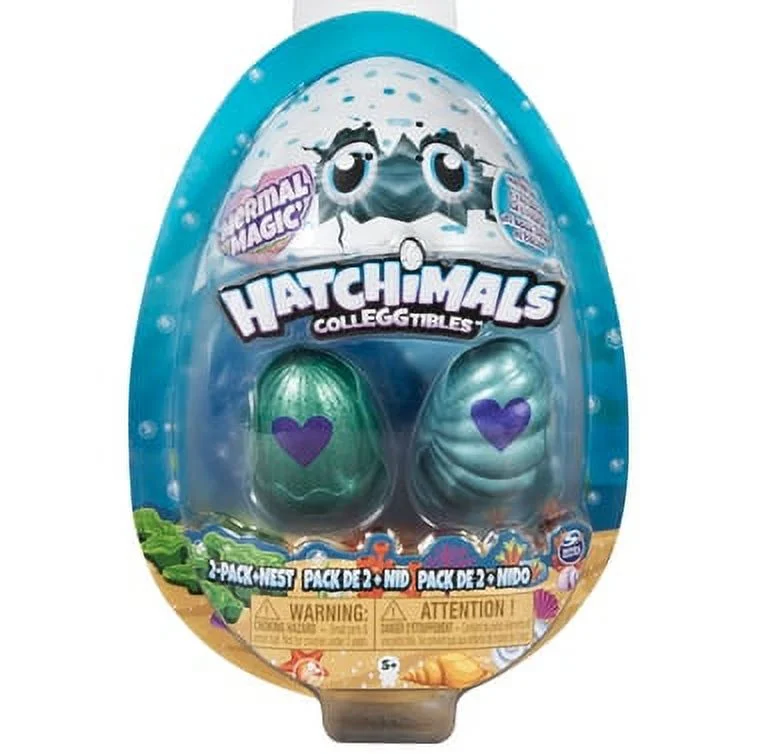 Hatchimals CollEGGtibles, Mermal Magic 2 Pack + Nest Season 5 (Styles May Vary)