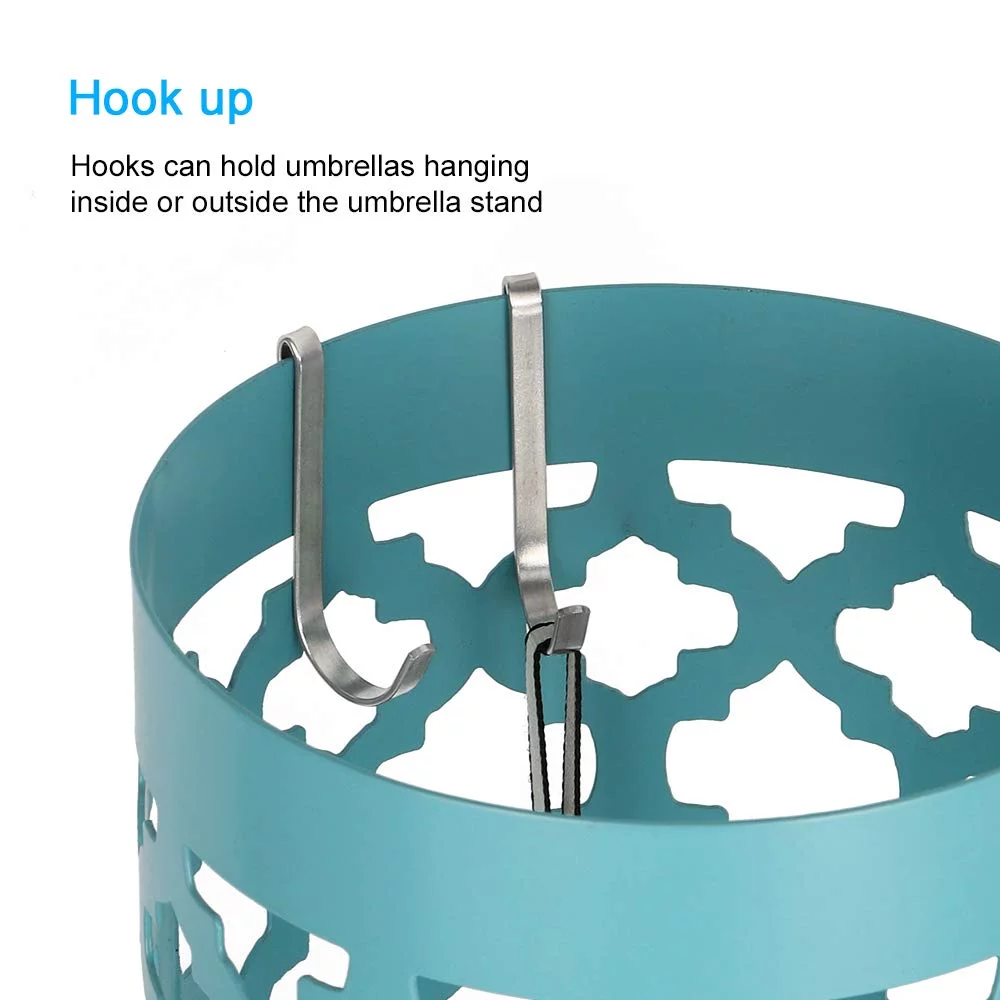 NEX Blue Umbrella Stand Rack Metal Holder with Drip Tray