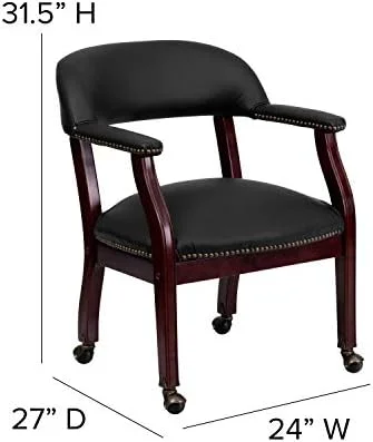 xrboomlife Burgundy LeatherSoft Conference Chair with Casters