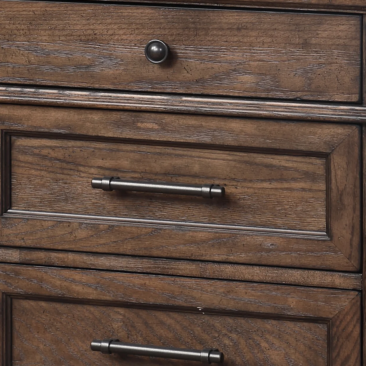 3 Drawer Transitional Nightstand with Bracket Legs and Bar Handles Brown - Saltoro Sherpi