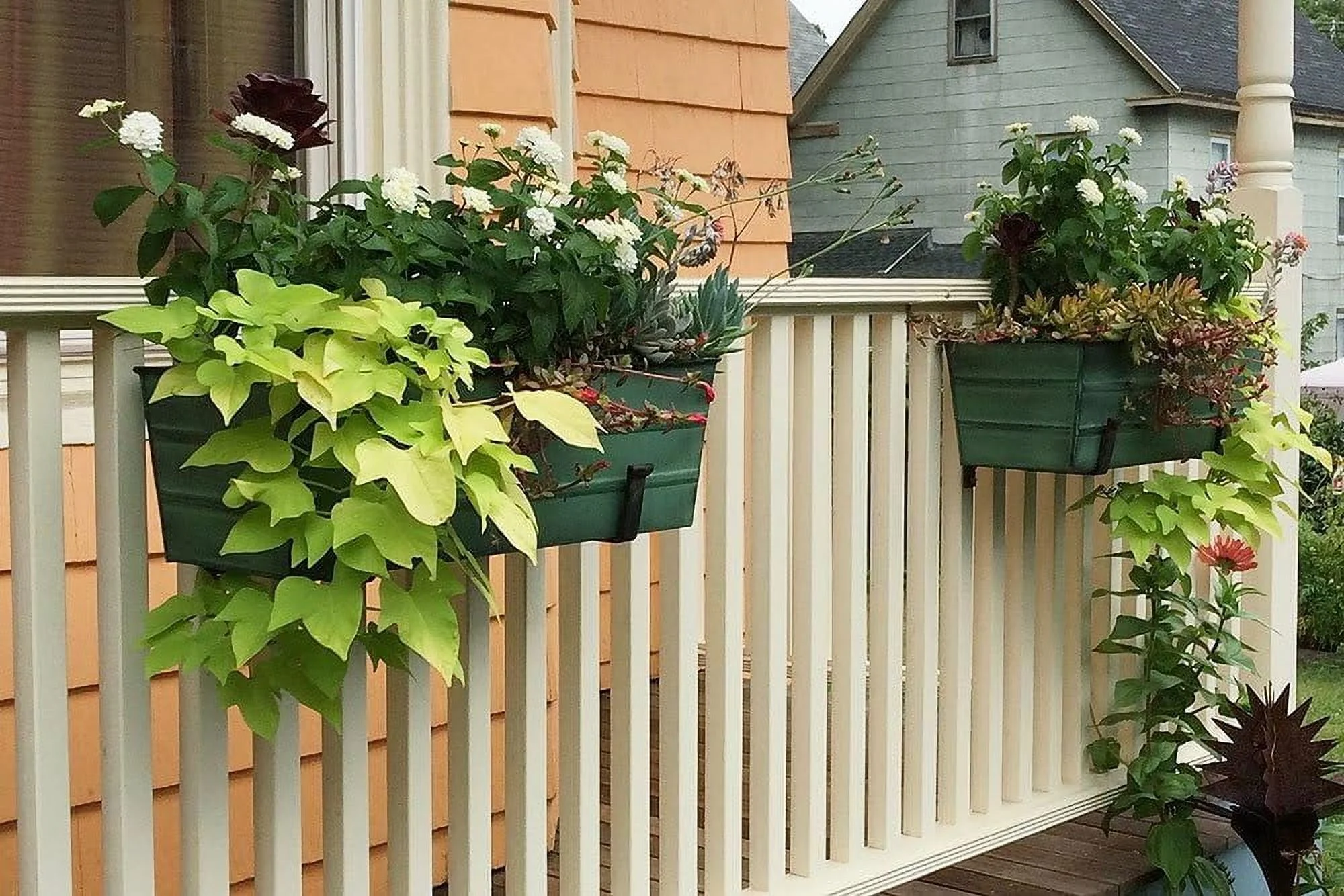 Designs SFB-02 Wall-Mount, 8 Inch Flower Window Box Planter Brackets, 8-Inch, Black