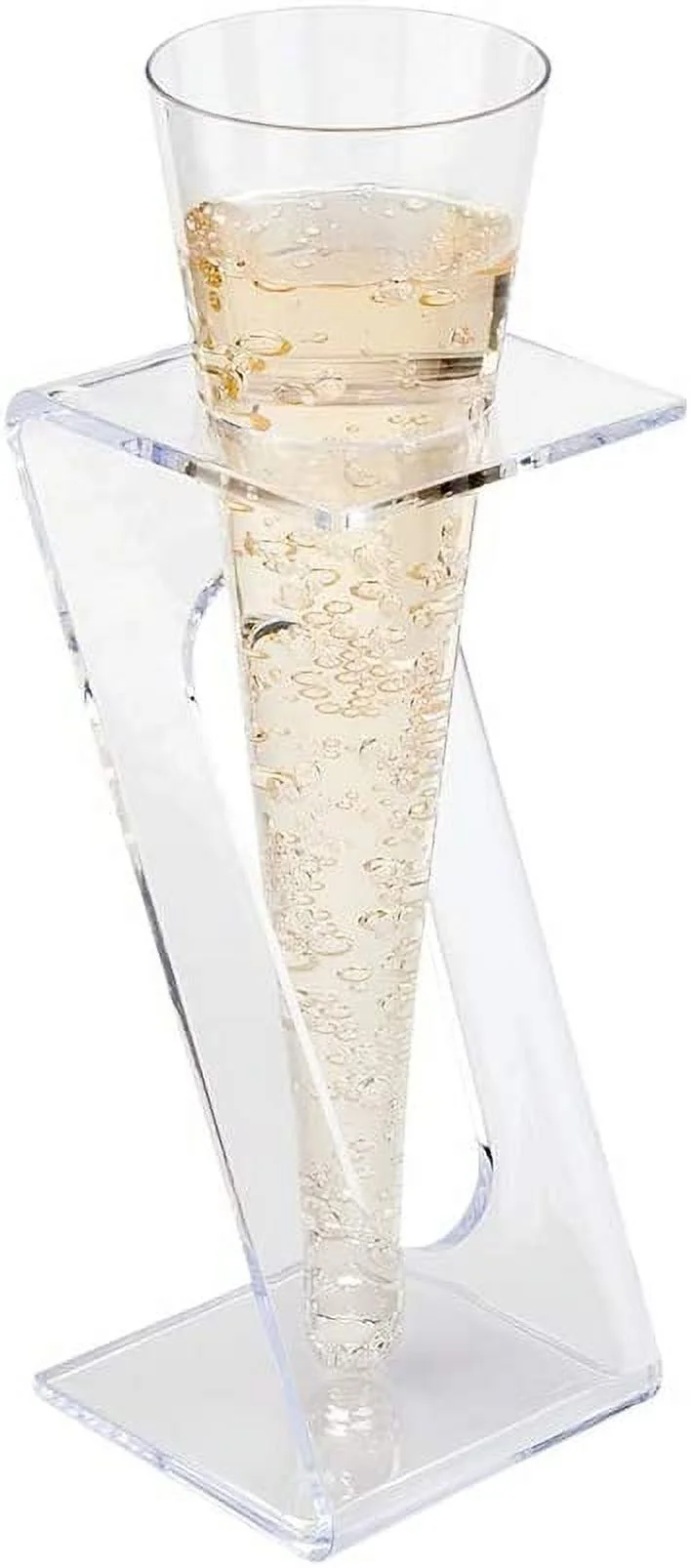 Stands For 2.5 And 4 Ounce Champagne Flutes 5 Disposable Stands For Party Toasting Glasses - Flutes Sold Separately Sturdy Clear Plastic Stands For Disposable Mimosa Glasses