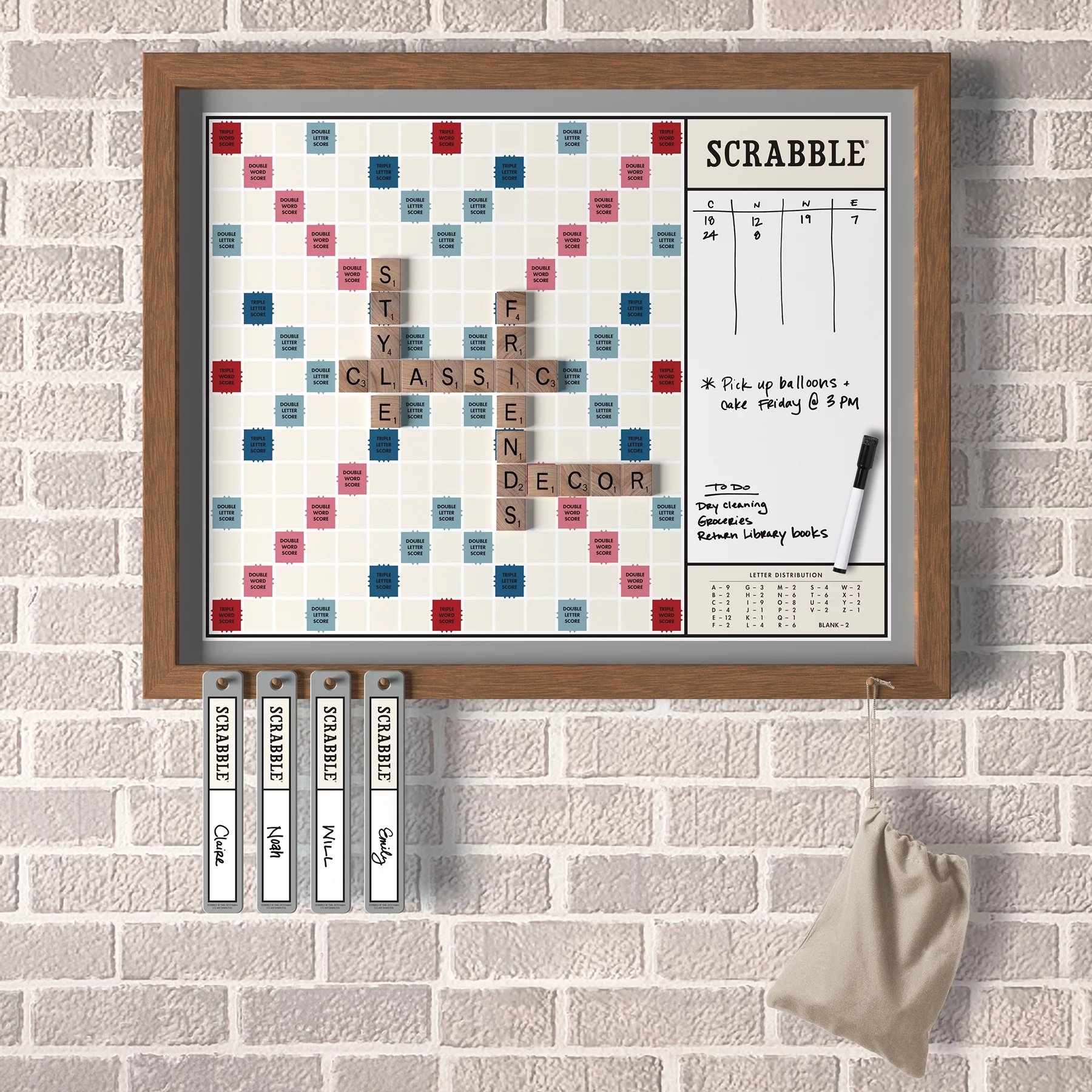 Winning Solutions Scrabble Deluxe 2-in-1 Wall Vintage Edition Board Game