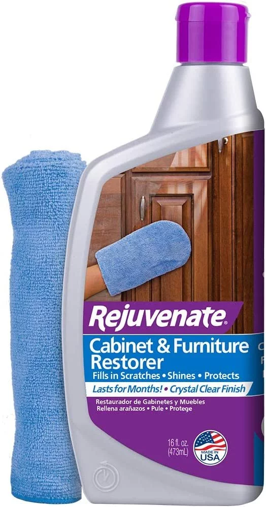 Rejuvenate Cabinet & Furniture Restorer Fills in Scratches Seals and Protects Cabinetry, Furniture, Wall Paneling