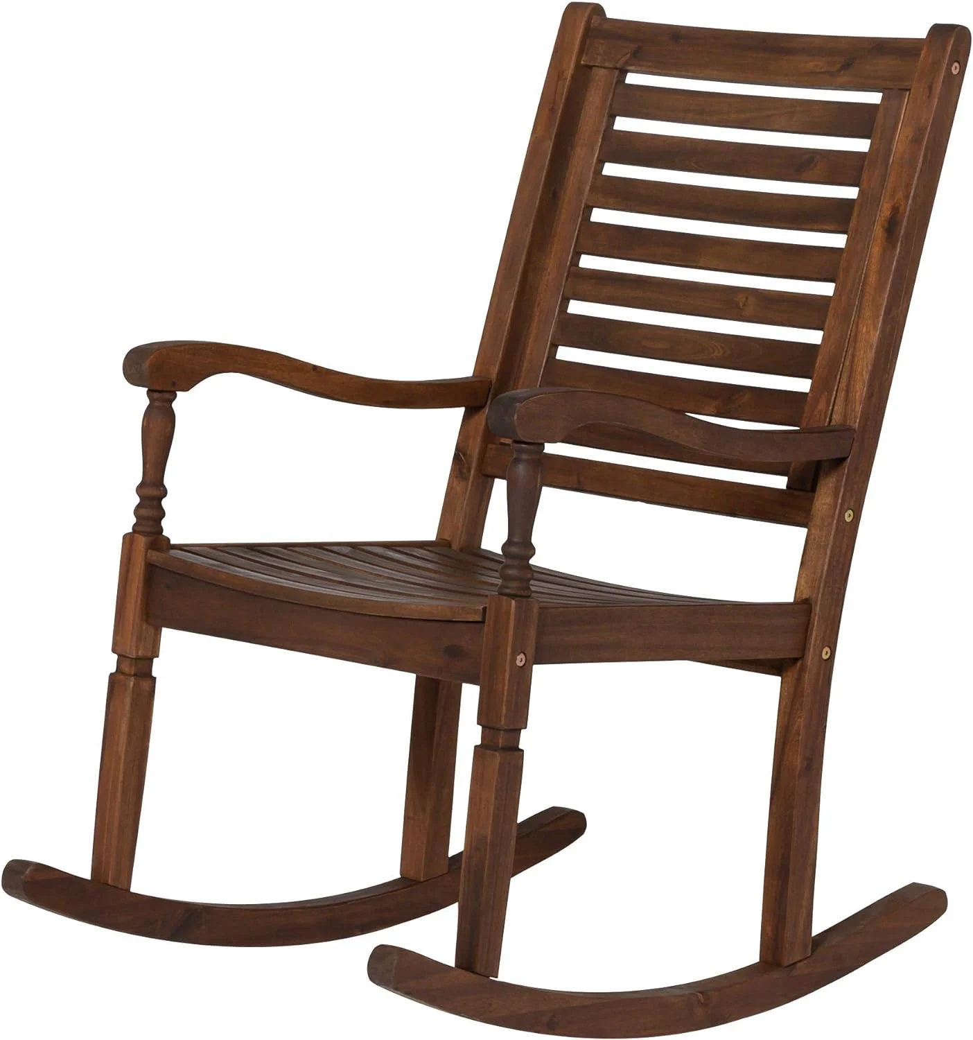 Acacia Wood Patio Rocking Chair In Dark Brown