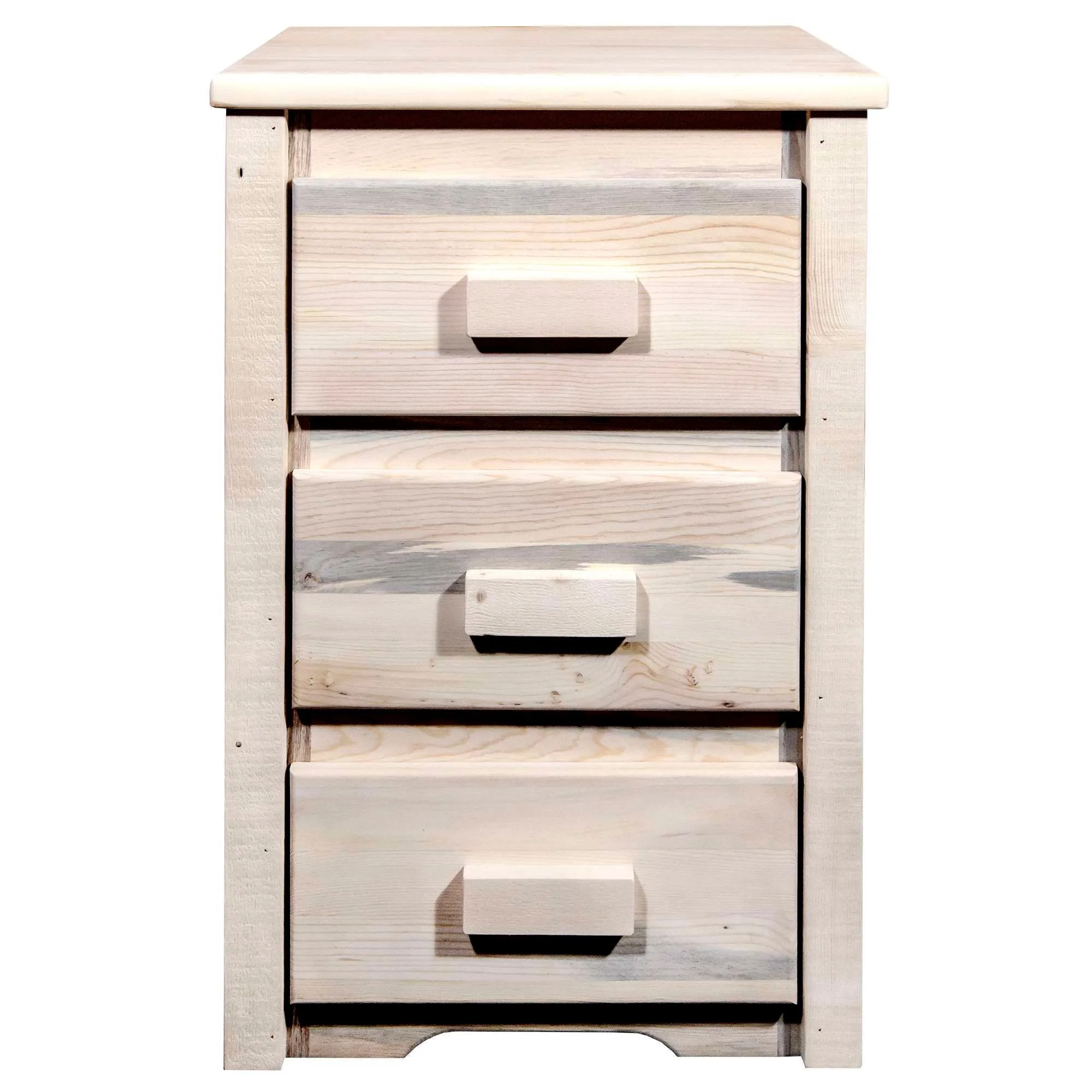 Homestead Collection Nightstand with 3 Drawers, Clear Lacquer Finish