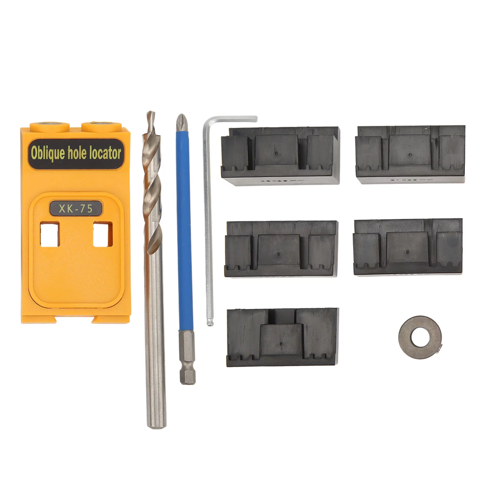 DEWIN Pocket Hole Jig Kit, 2 Hole Wood Jig System Kit Mini Woodworking Tool Set, Woodworking Holes Drilling Tools for DIY Carpentry Projects