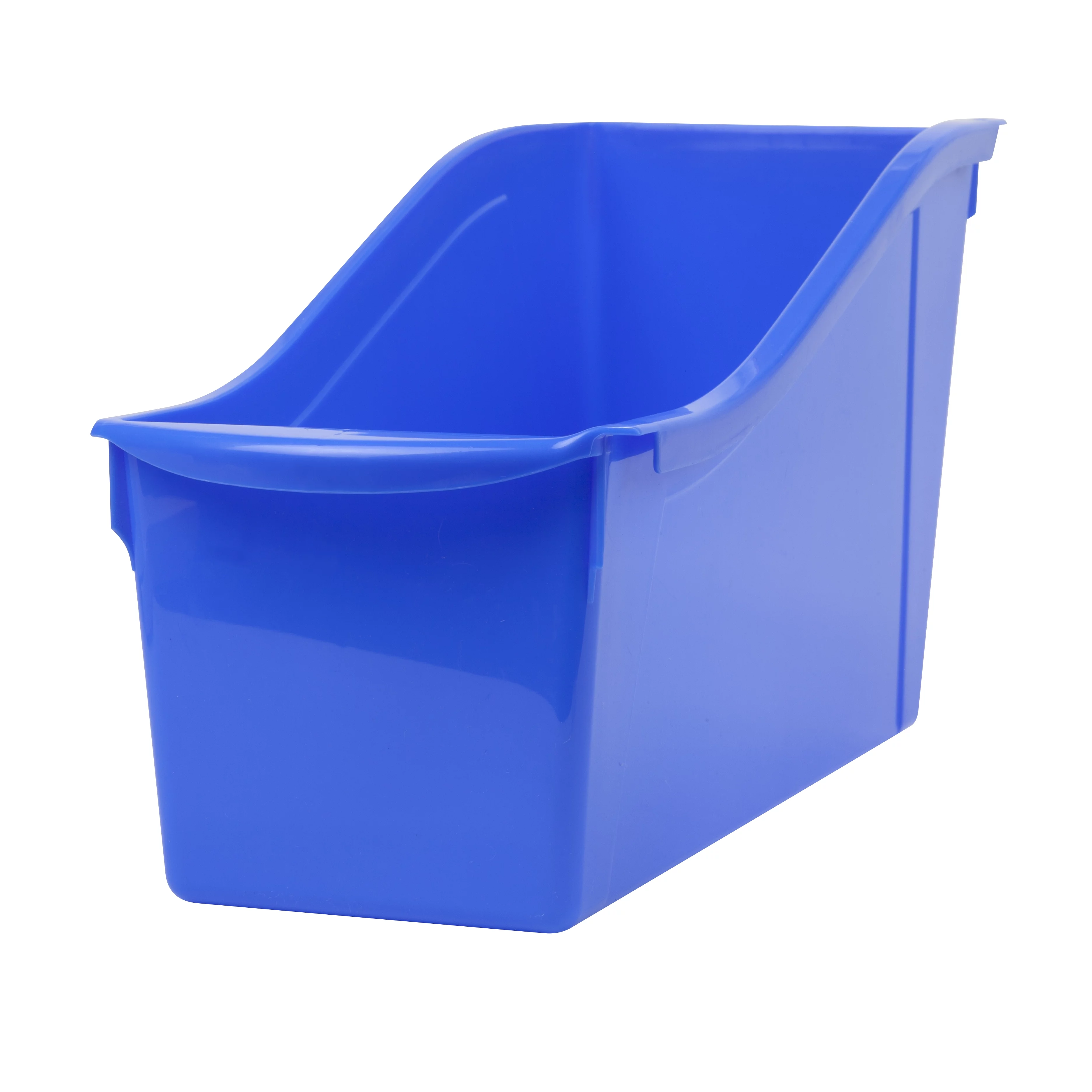 Pen+Gear Plastic Desktop Book Organzer Bin with Label Pocket, Really Royal, 6-Pack