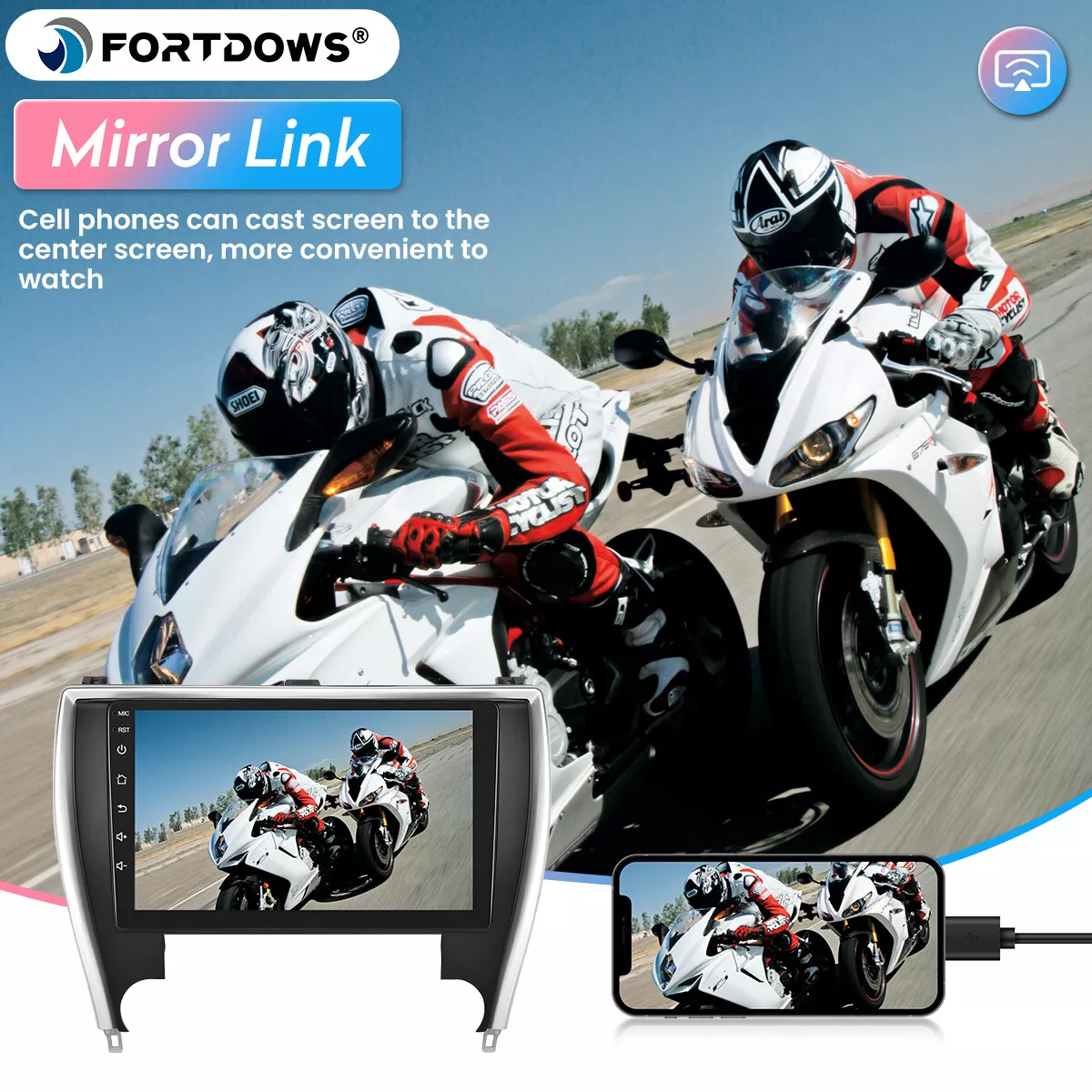 For 2015-2017 Toyota Camry Radio Car Carplay Android GPS Navigation 2+32GB