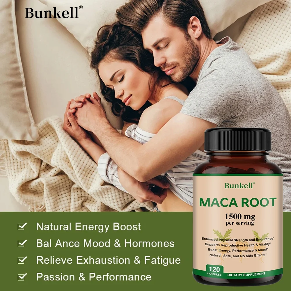 Bunkell Maca Root Capsules - Increase energy and stamina, improve mood 120 capsules