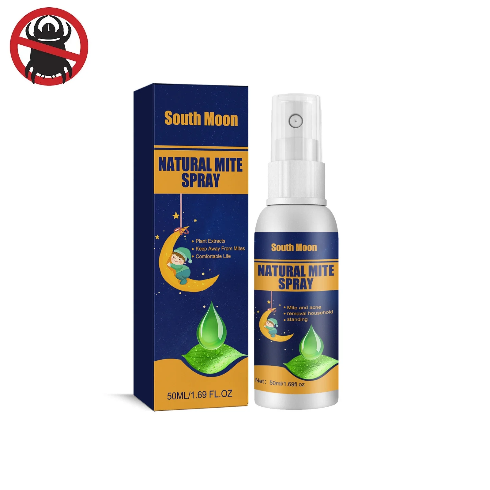 Bed Bug & Dust Mite Killer Natural Spray for Mattresses, Covers, Carpets & Furniture - Fast Protection (1PC)