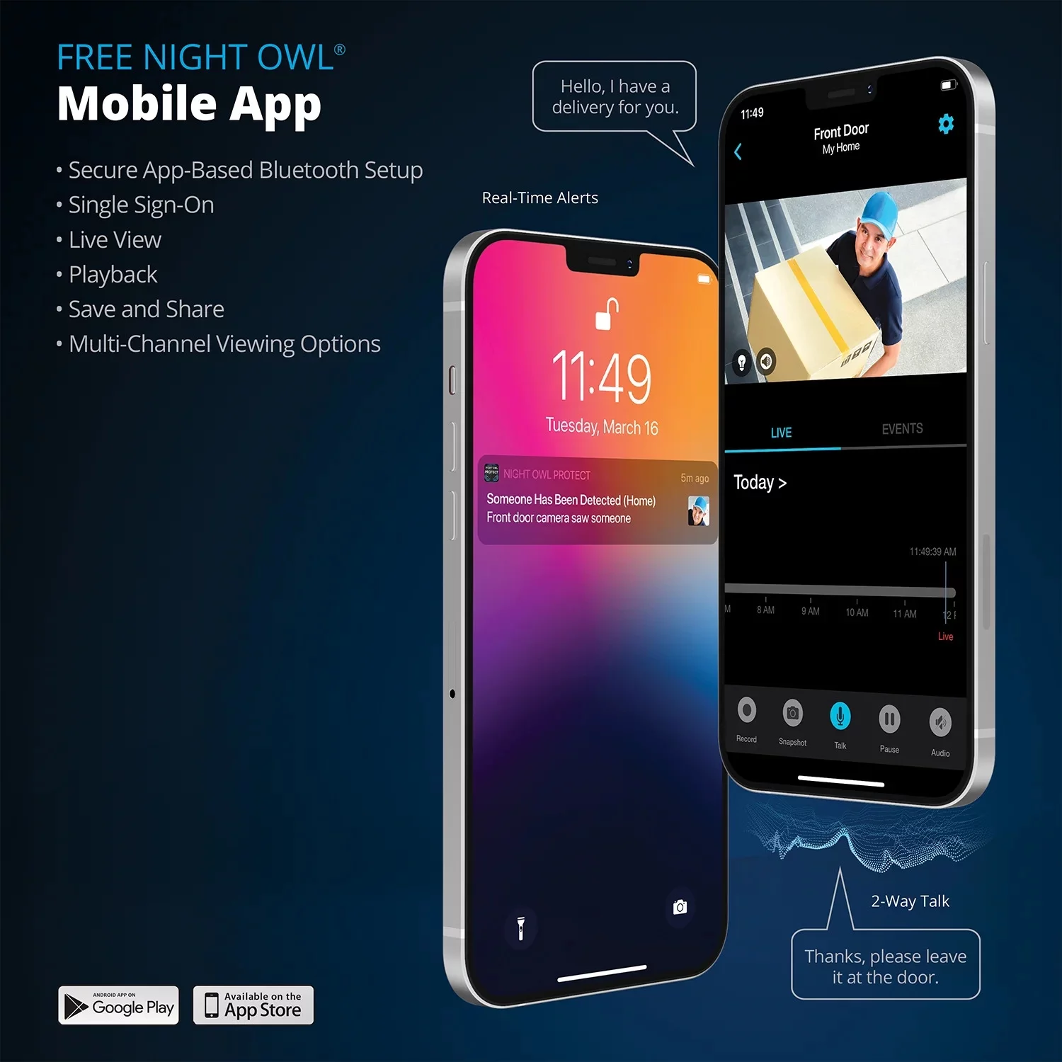 Night Owl 10 Channel 4K Wi-Fi NVR Security System with 1TB Hard Drive and 6 Wi-Fi IP 2K Deterrence Cameras with 2-Way Audio