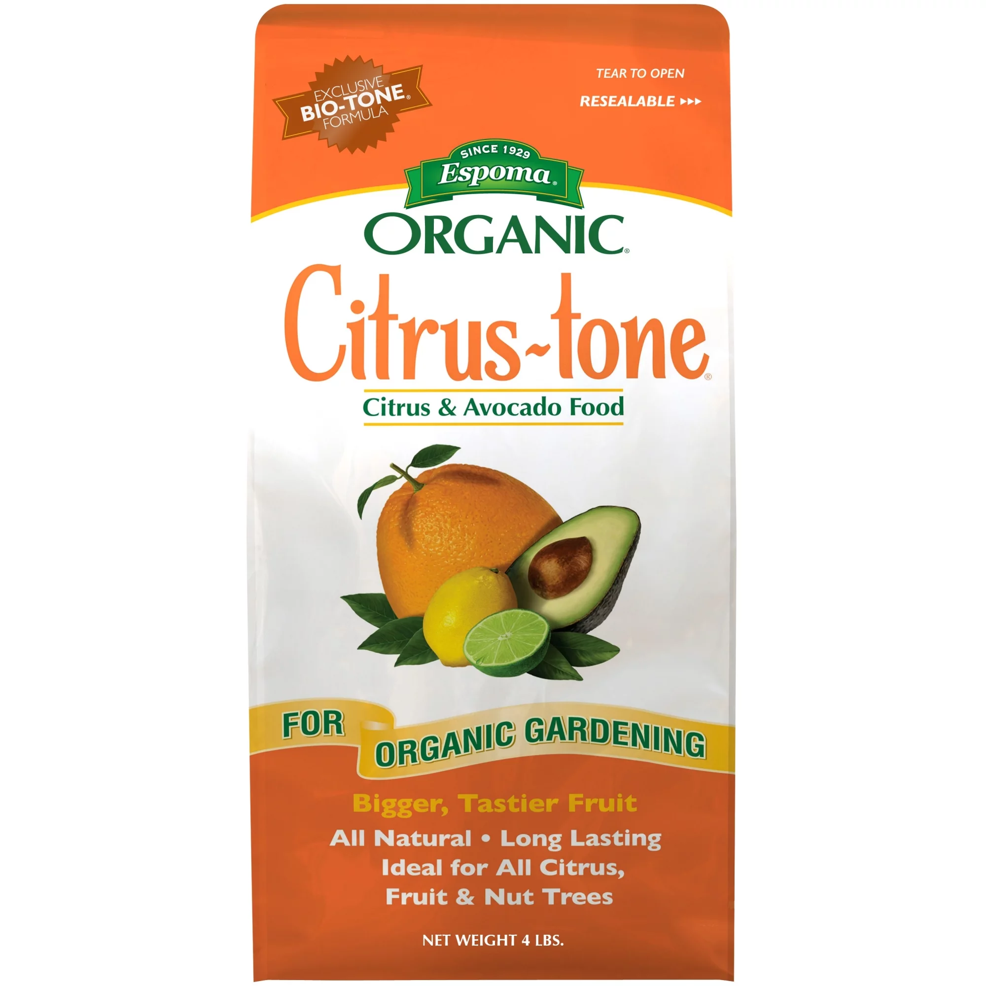 Espoma (#CT4) Organic Citrus-tone 5-6-2 Citrus & Avacado Food, 4 lb. Bag
