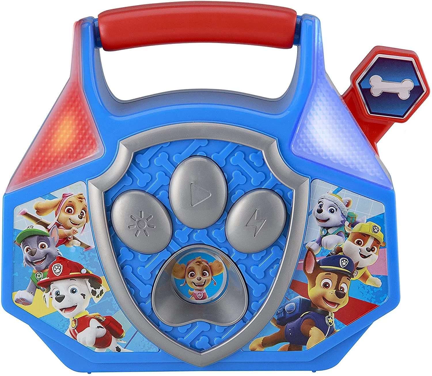eKids Paw Patrol Toy Mini Boom Box, Built-in Music, Flashing Lights and Sound Effects, Lightweight Portable Musical Toy for Fans of Paw Patrol Toys and Gifts