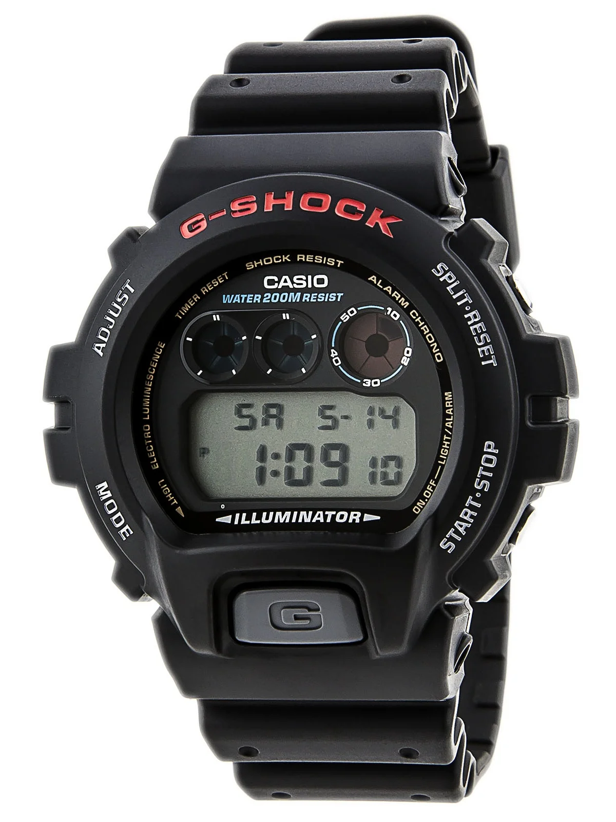 Casio DW6900-1V Men's G-Shock Digital Alarm Black Resin Dive Watch