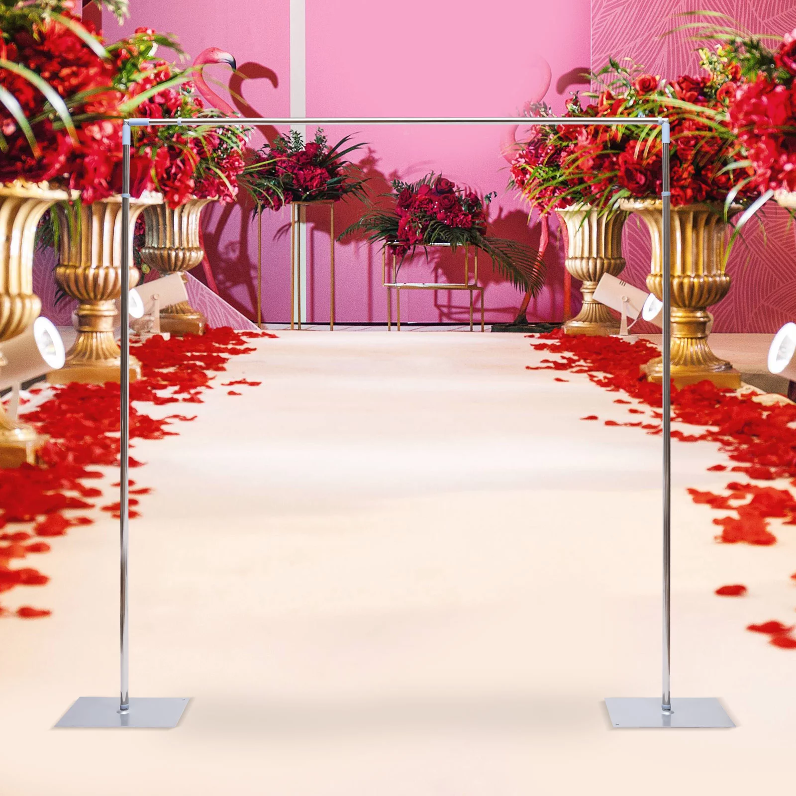 Miumaeov 9.8 x 9.8ft Square Wedding Arch Backdrop Stand Birthday Party Metal Balloon Frame Prop