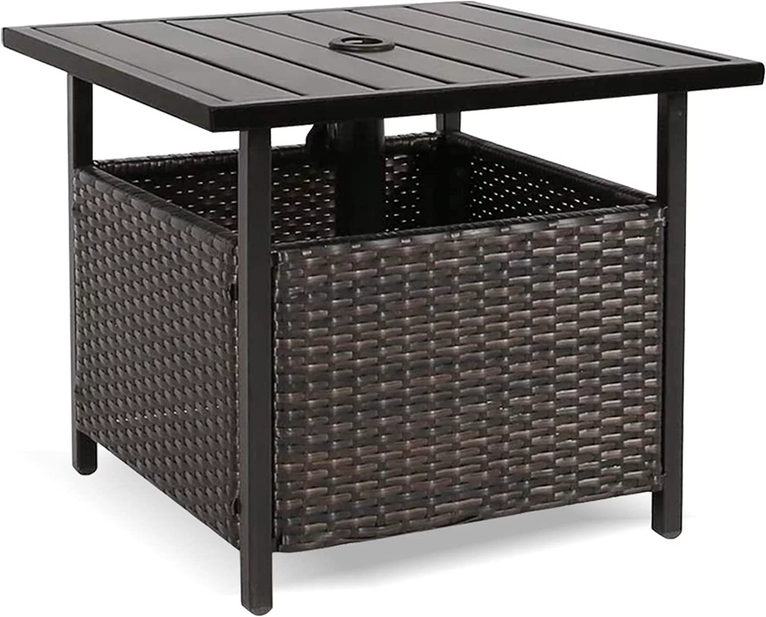 Outdoor Wicker Side Table - 33.78 - Elevate your outdoor decor with style and function!
