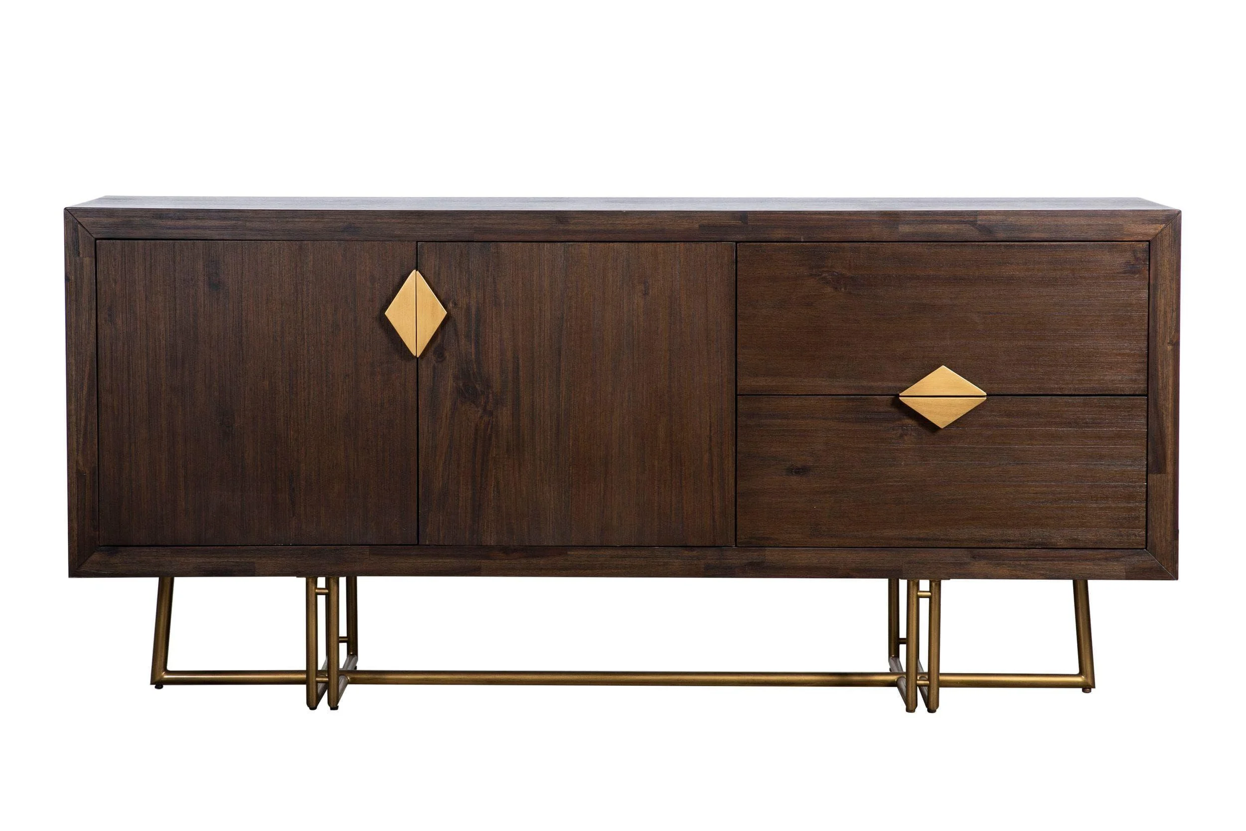 Acacia Solid Wood & Brass Buffet Modrest Patty VIG Mid-century Modern