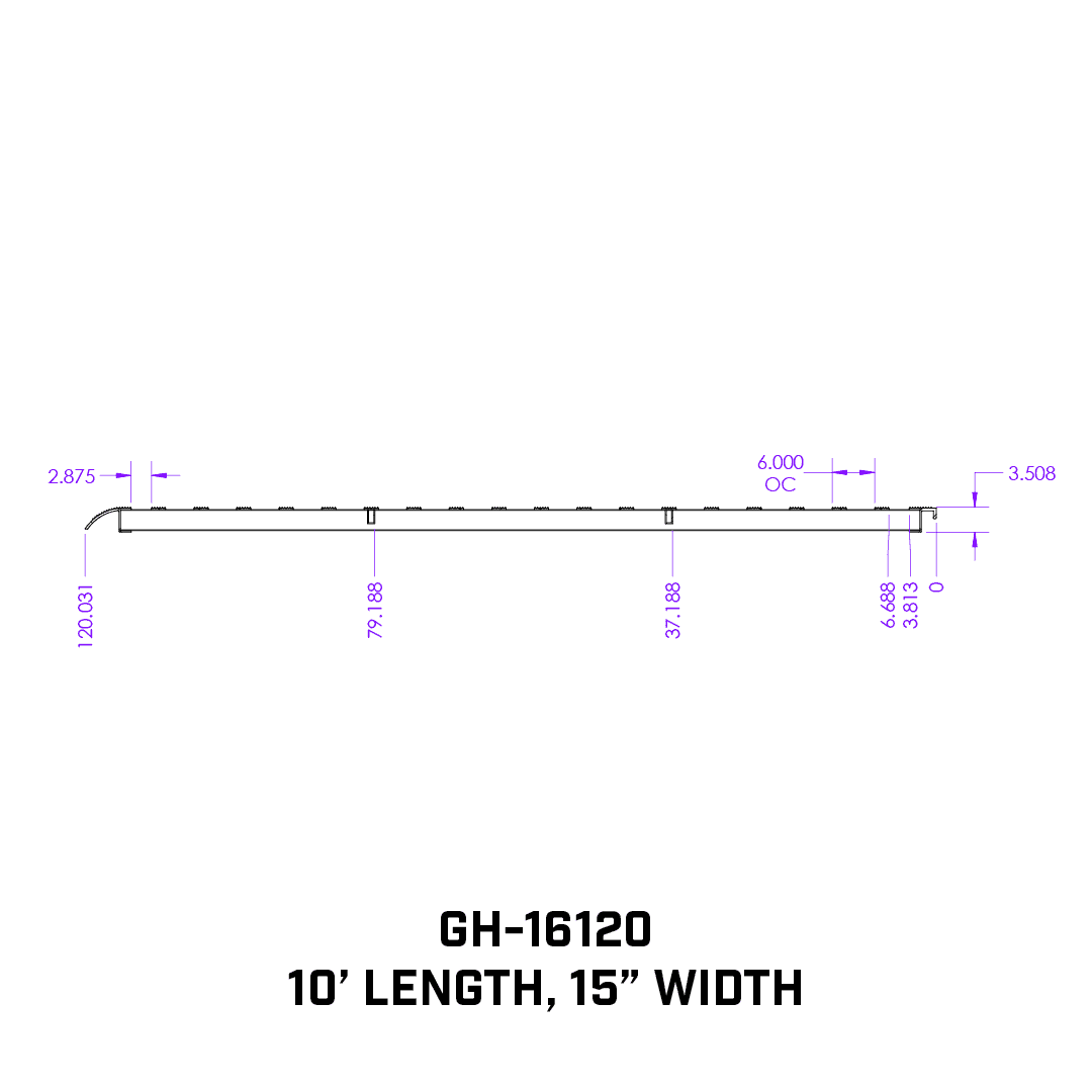 GEN-Y GH-16120-1 Single Heavy Duty 10 Foot Aluminum Loading Ramp - 15