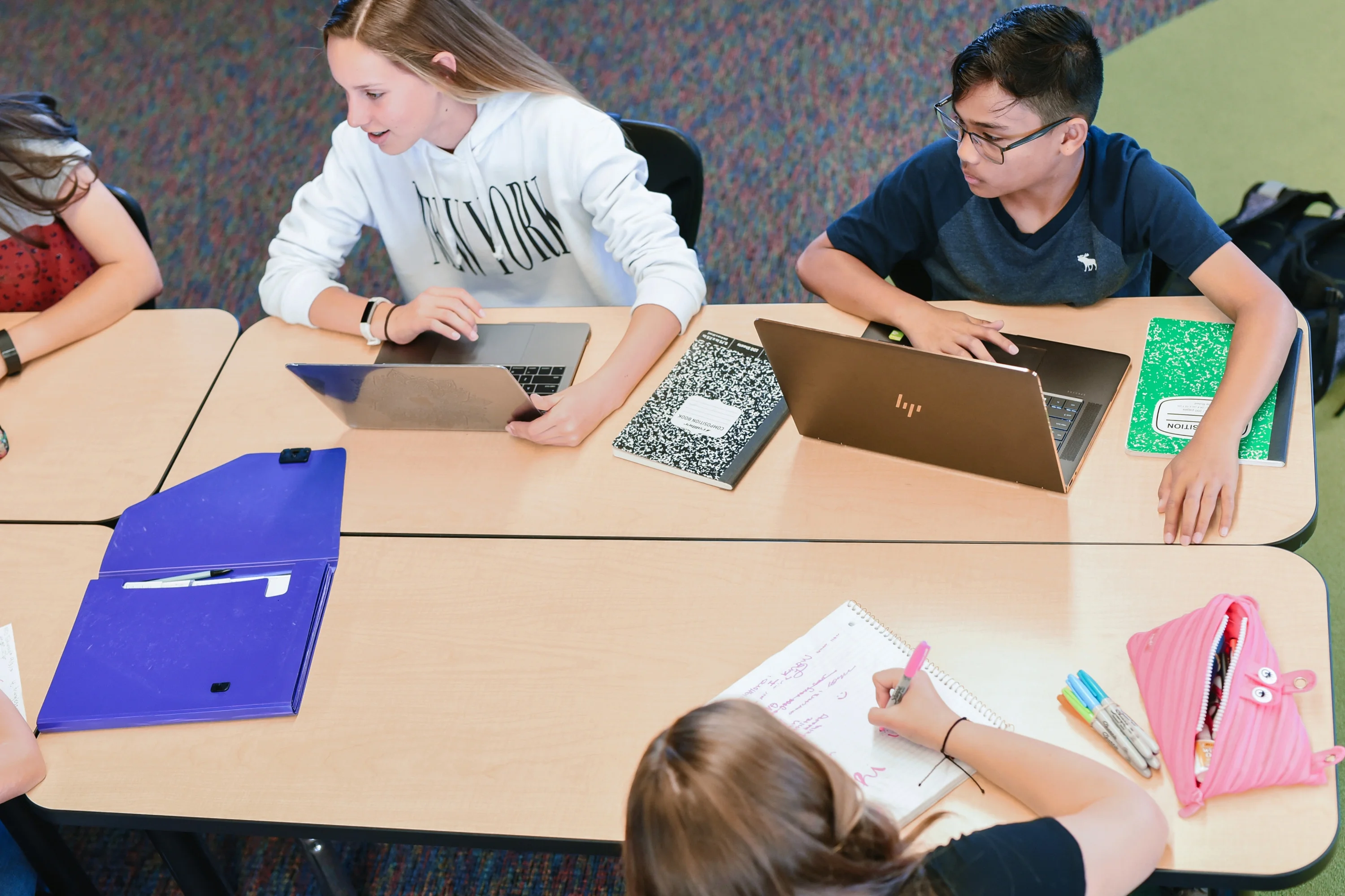 ECR4Kids 24in x 48in Rectangle Everyday T-Mold Adjustable Activity Table Maple/Blue/Sand - Standard Ball